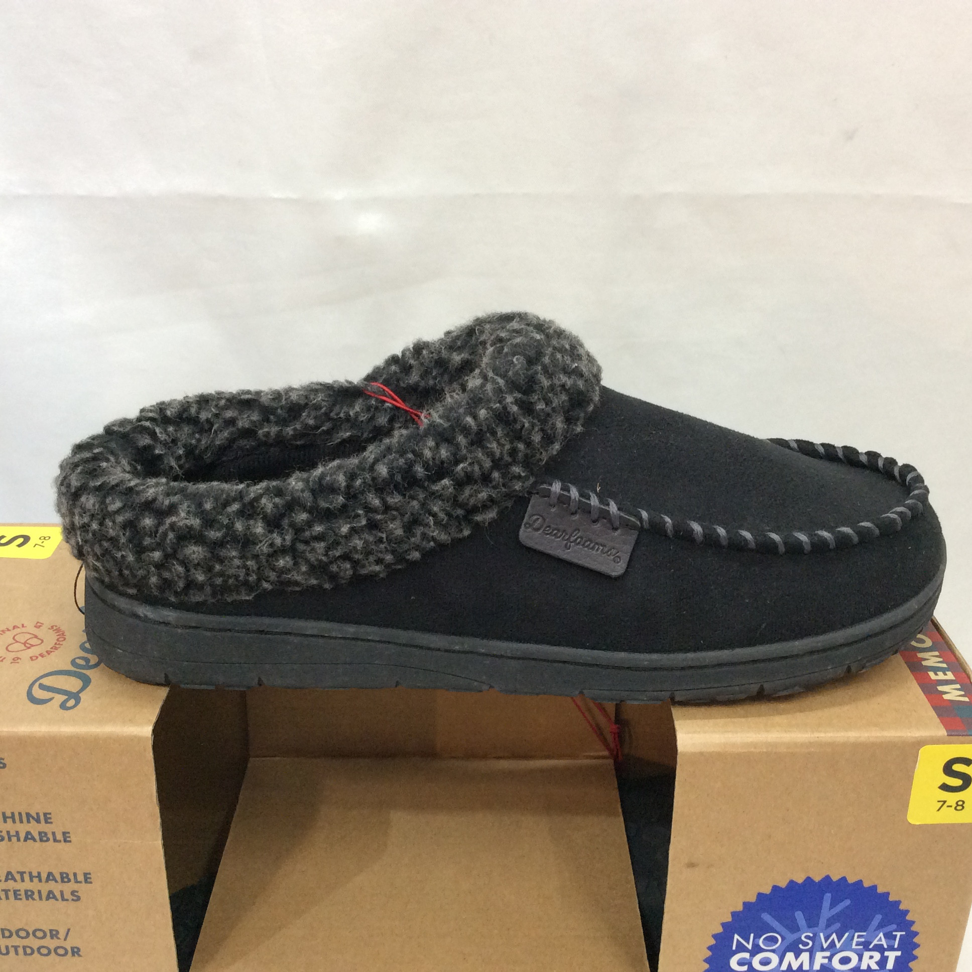 新品☆Dearfoams ディアファームズ メンズ スリッパ S 7-8 25~26cm ブラック コストコ サンダル サボ
