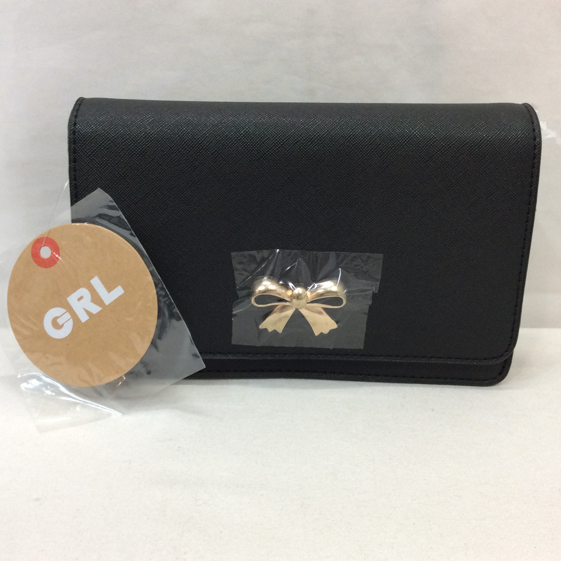 未使用☆GRL グレイル 合皮 2WAY チェーンショルダーバッグ クラッチバッグ ブラック