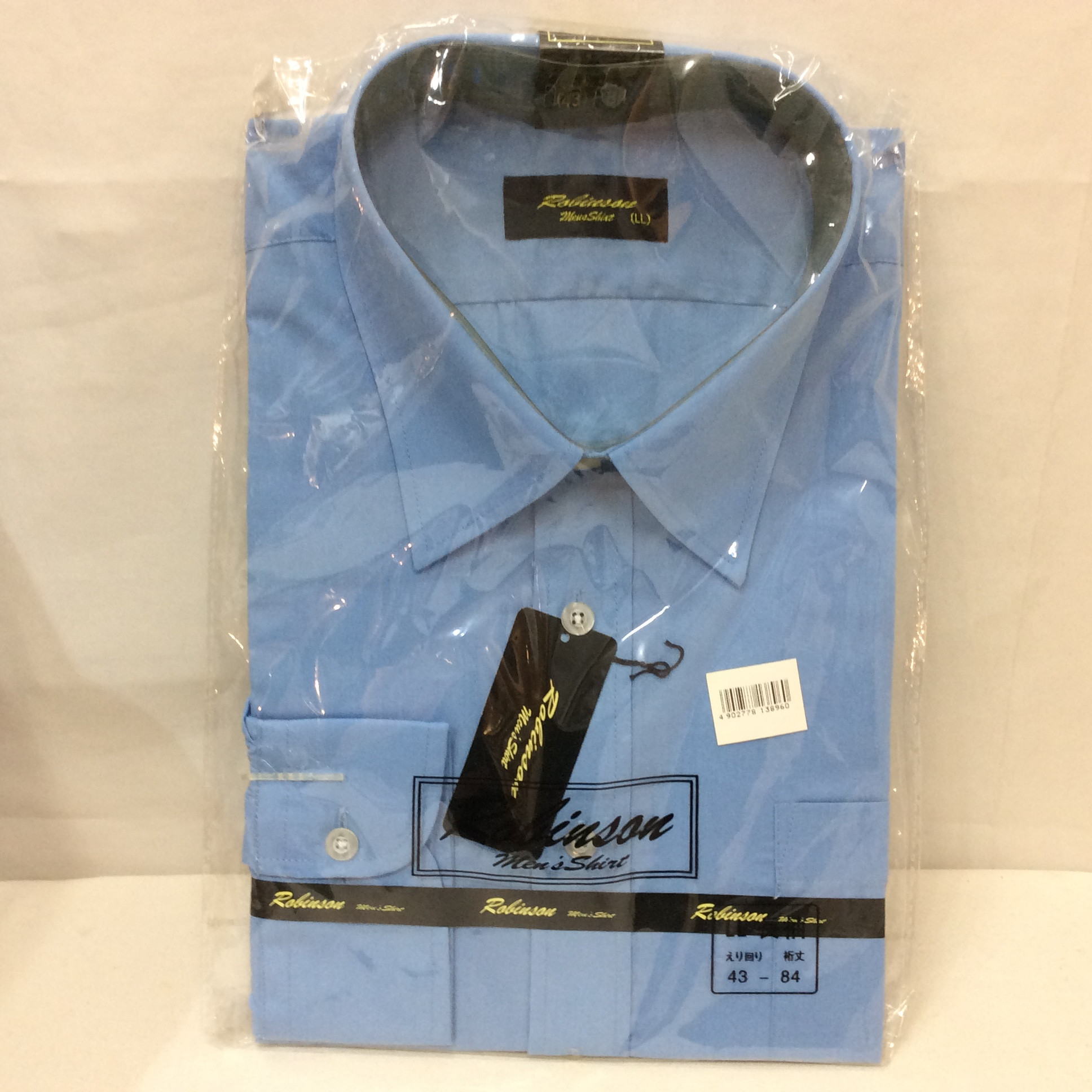 未使用☆メンズ ワイシャツ LL ブルー 43-84