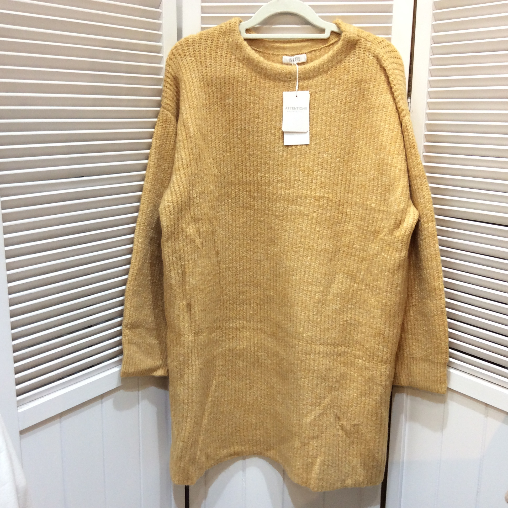 未使用 ローリーズファーム ニットチュニックセーター フリーサイズ   イエロー