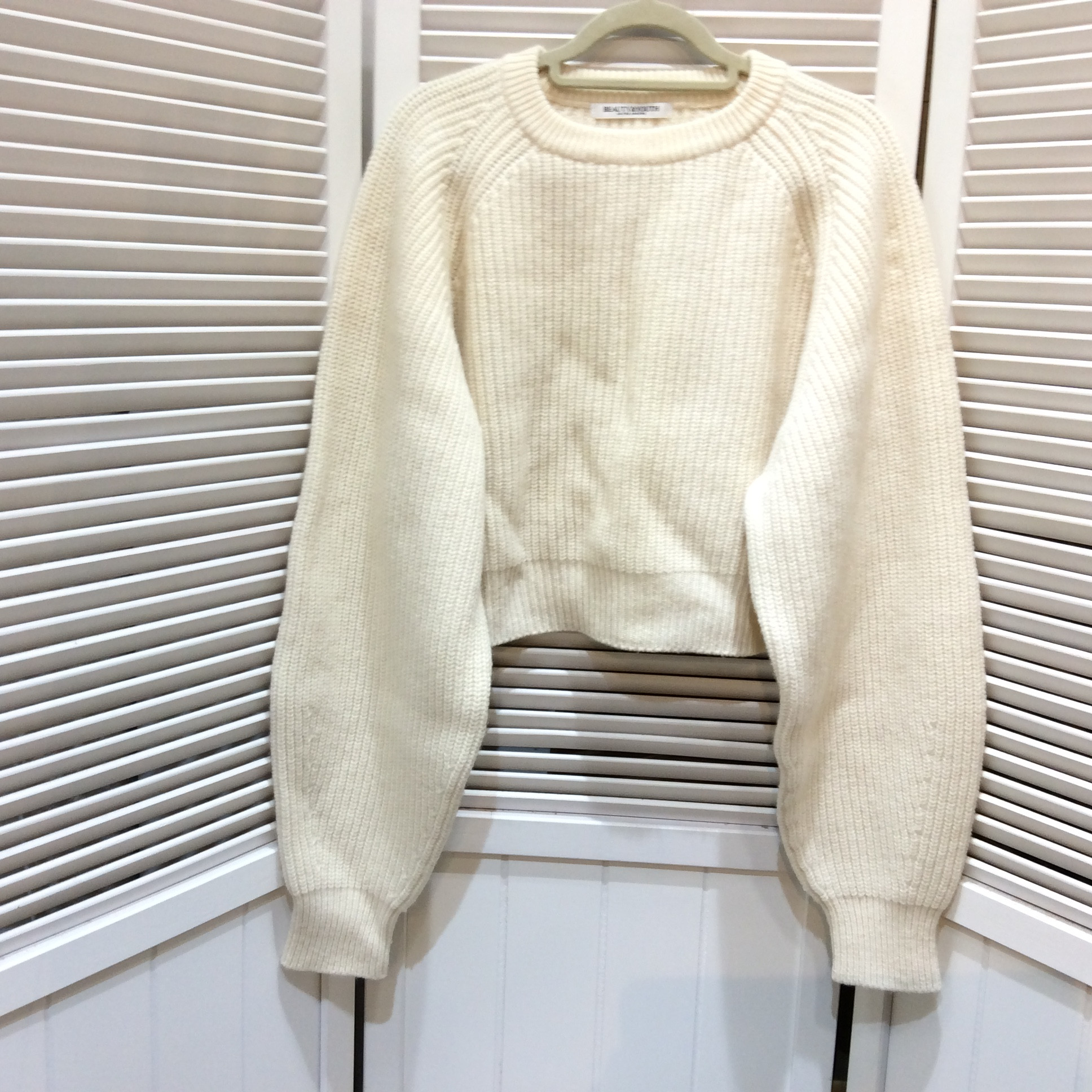 ビューティーユース／ユナイテッドアローズ ボリューム袖セーター フリーサイズ   オフホワイト 美品