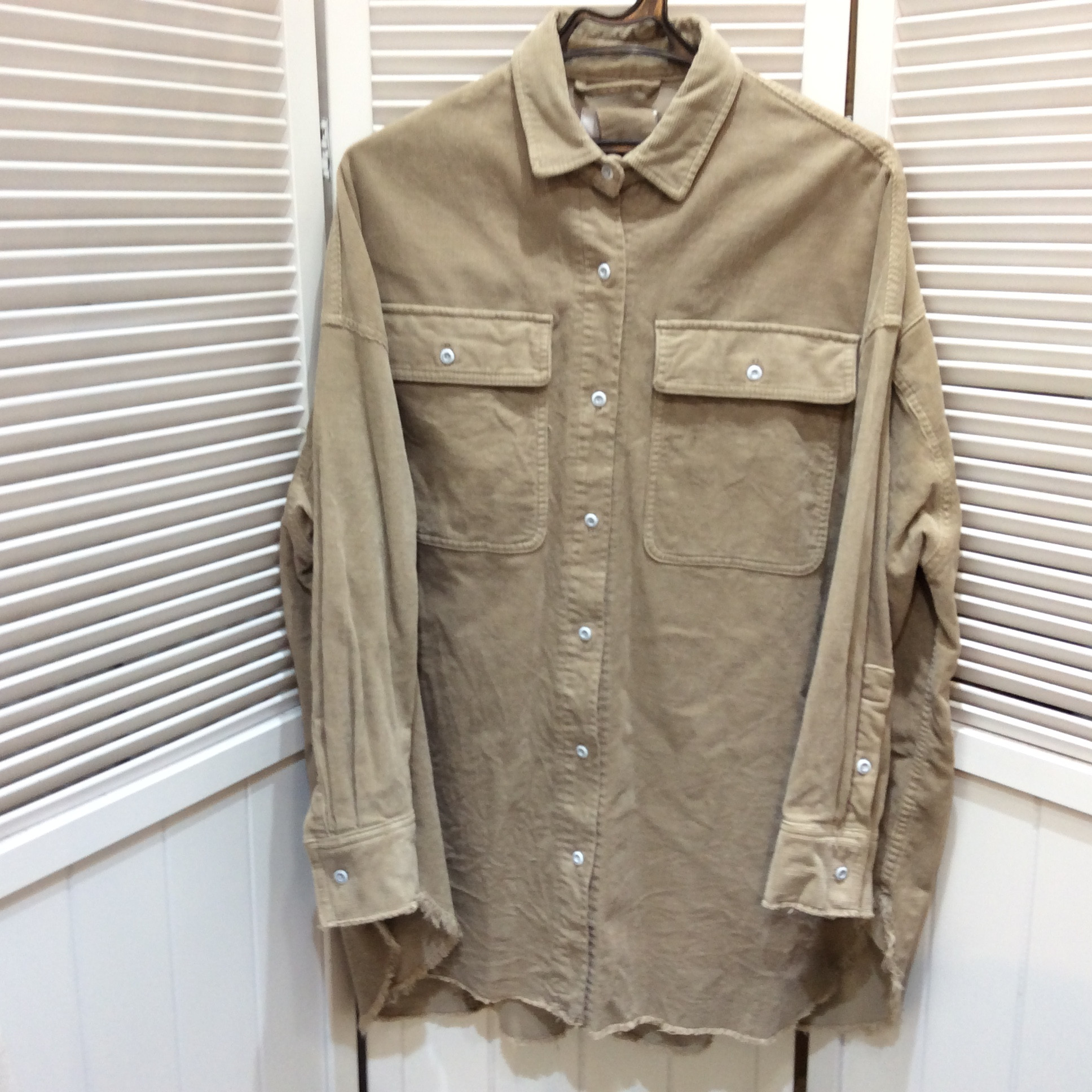 Healthy コーデュロイブラウスジャケット オーバーサイズ S ベージュ