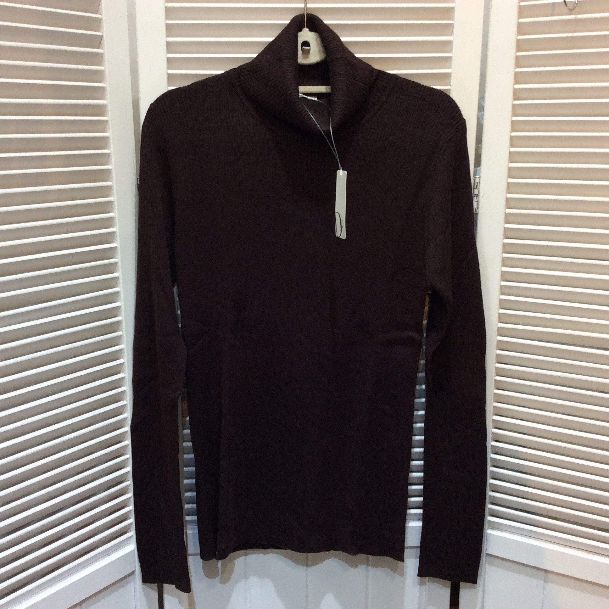 未使用☆DHC リブタートルプルオーバー LL ダークブラウン