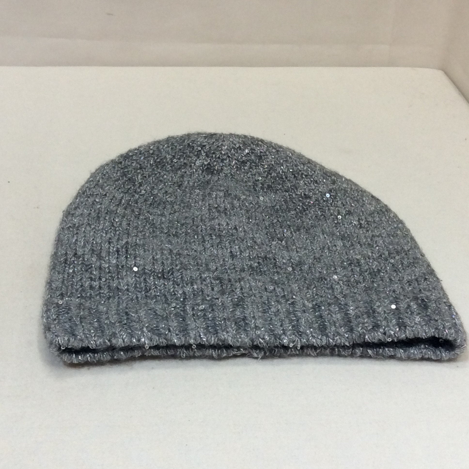 ニット帽子 グレー／スパンコール