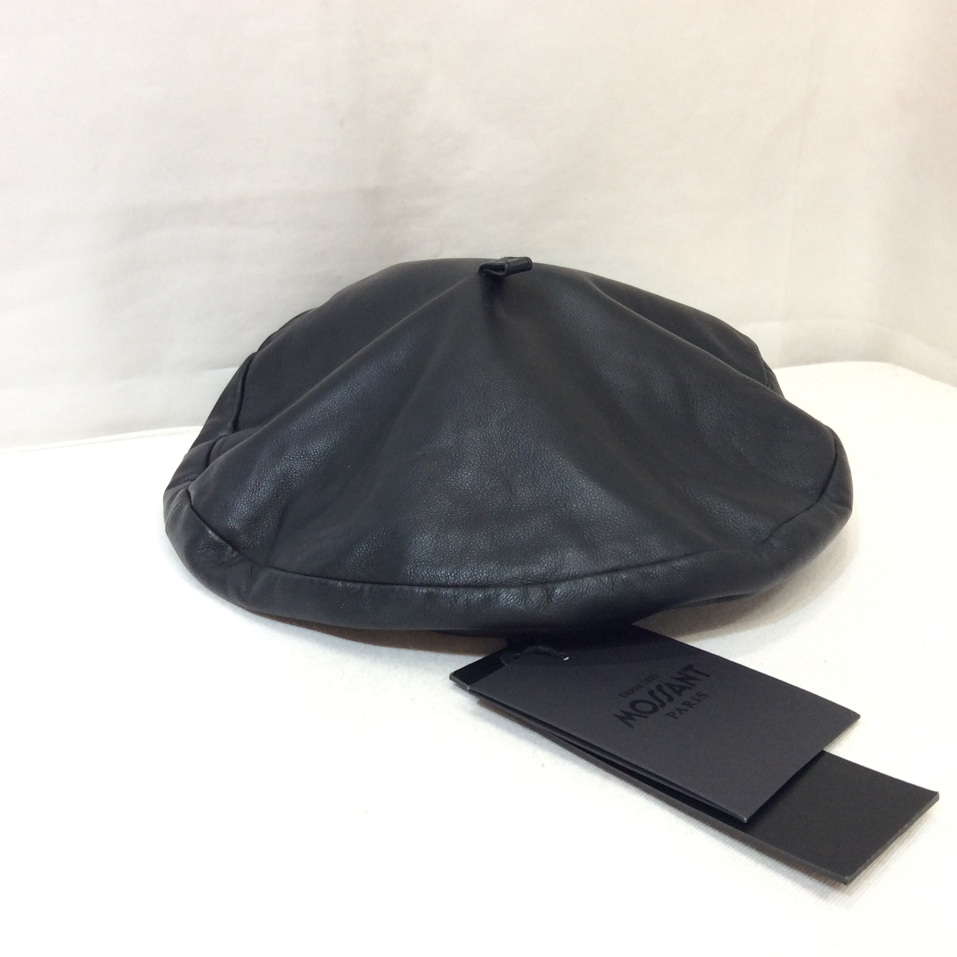 値下げ❗️未使用 MOSSANT ラムレザー ベレー帽  ブラック 