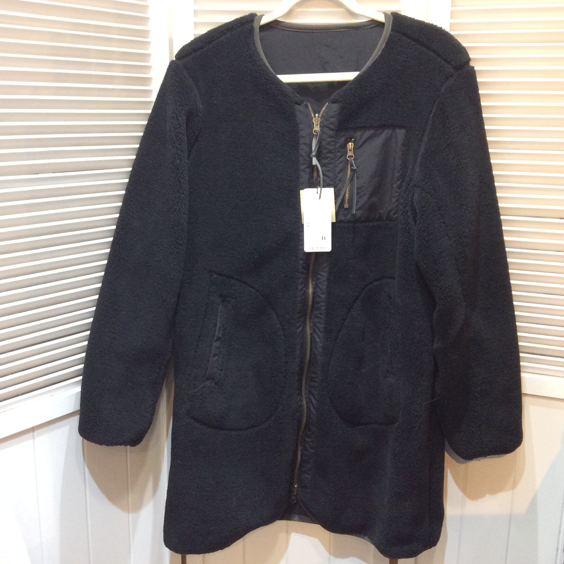 未使用 リバーシブルコート Lサイズ   ブラック ボア／ナイロン