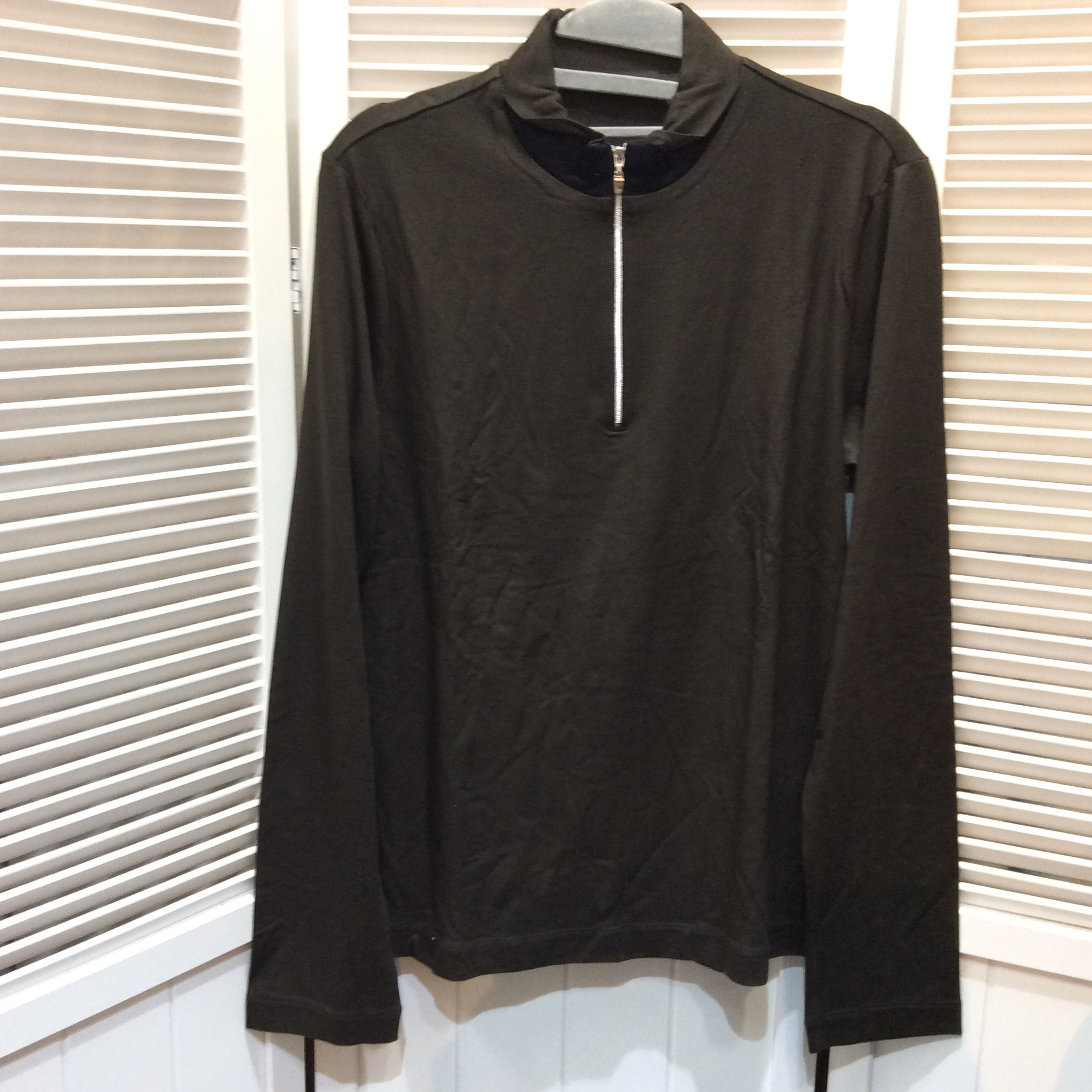 コムサ メン  ハーフジップカットソー メンズ Lサイズ  ダークブラウン