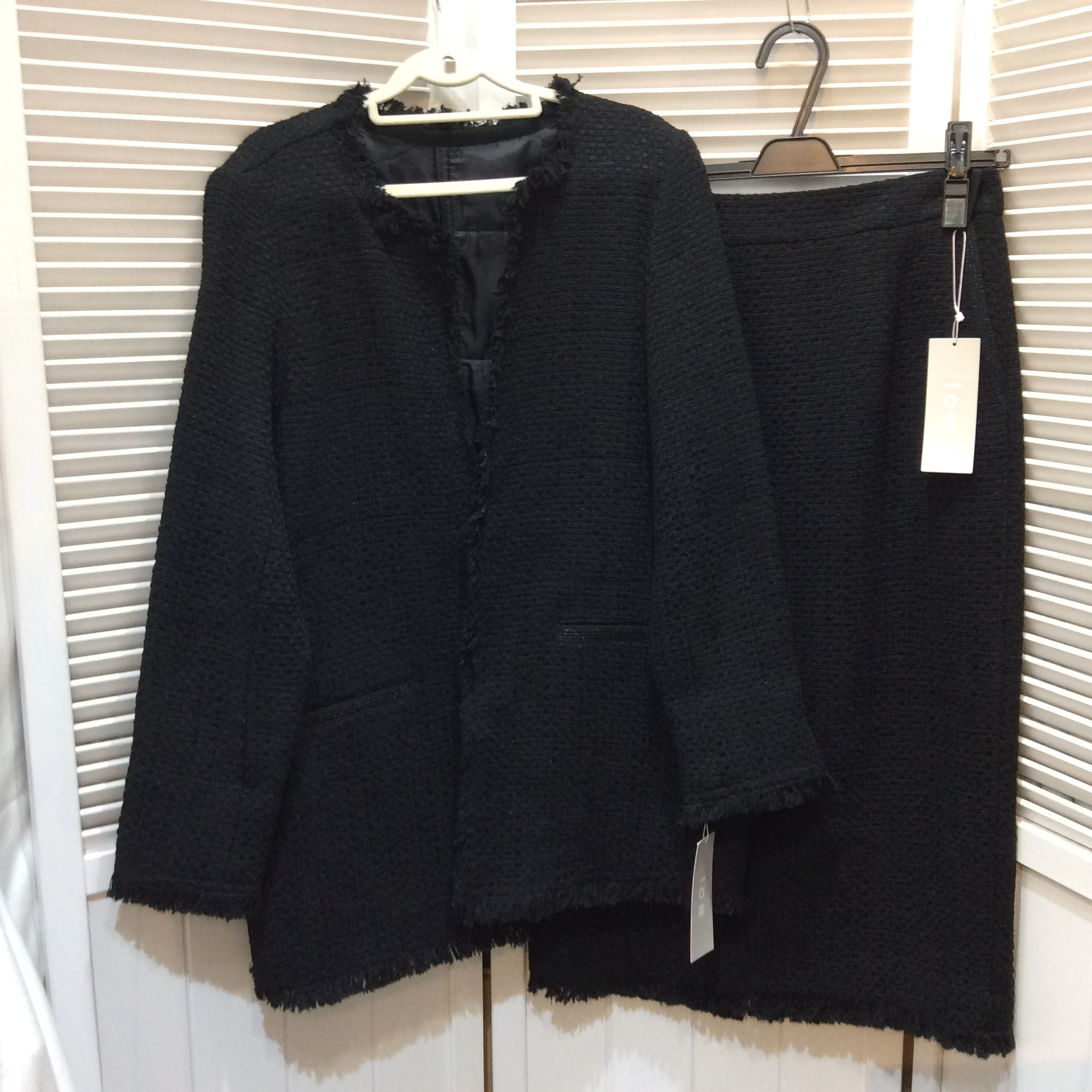 未使用 ICB アイシービー ツイードスーツ  9号 ブラック