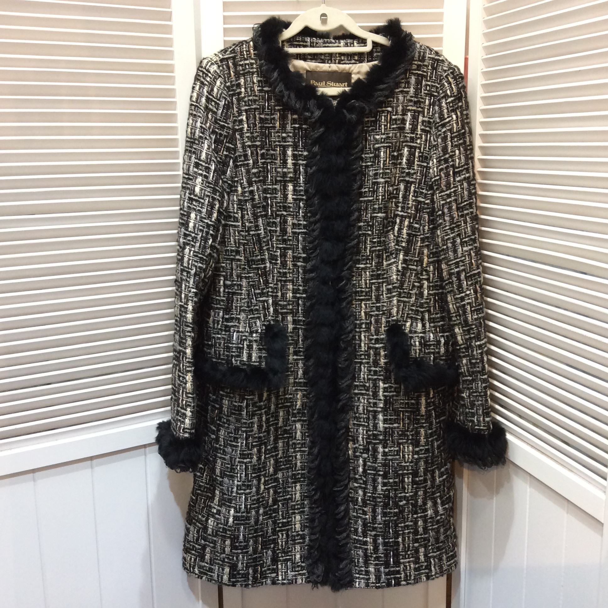 ポールスチュアート レッキスラビット付きツイードコート  9号  美品
