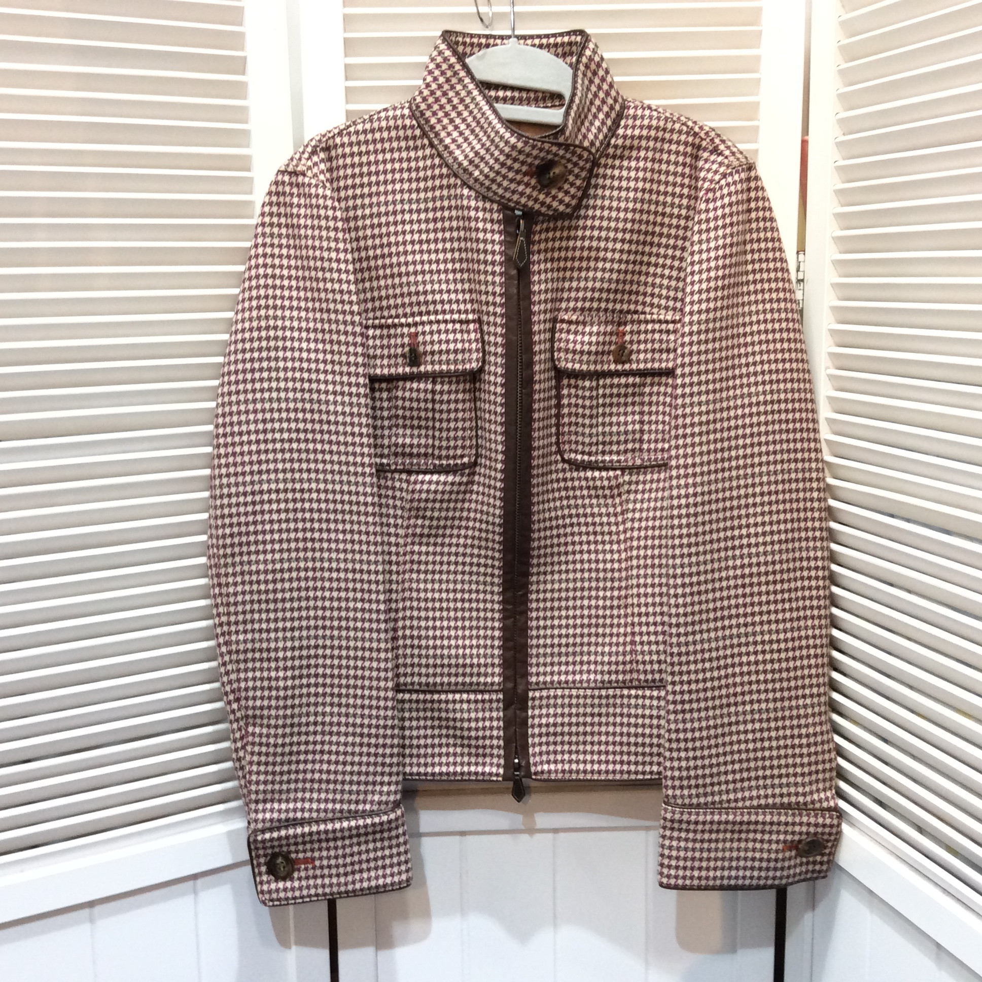 ポールスチュアート ジャケット 9号  エンジ格子柄 美品