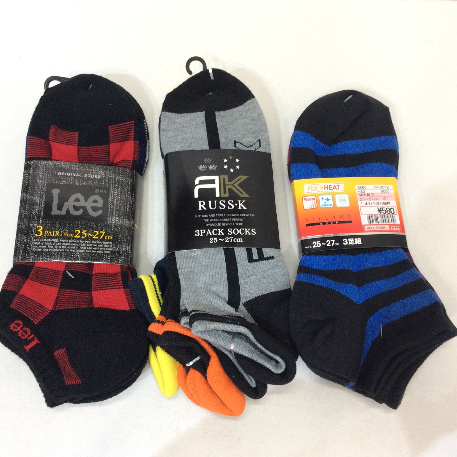 未使用☆メンズ靴下 3足組 各種入荷