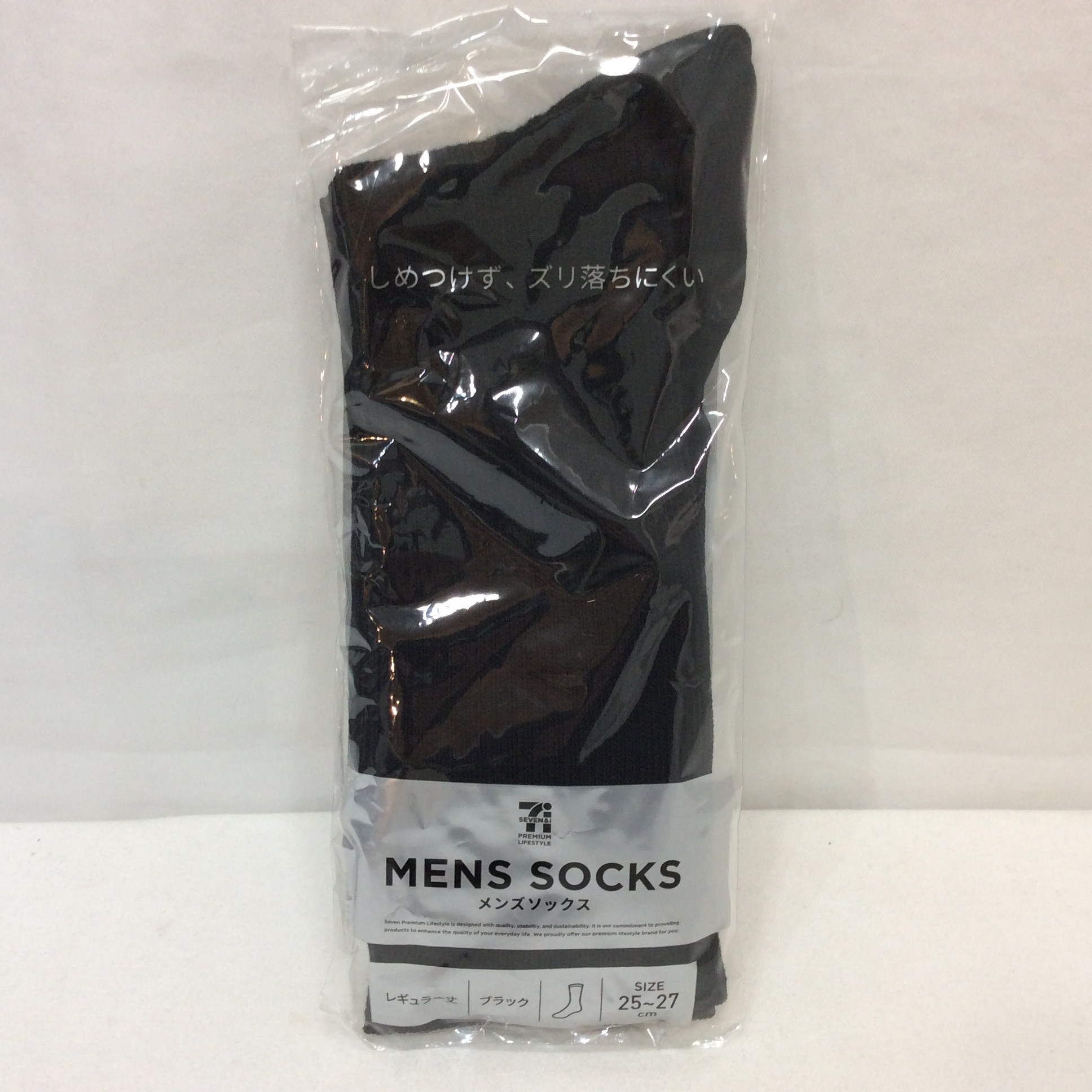 未使用☆セブンイレブン×アツギ メンズソックス 25~27cm ブラック