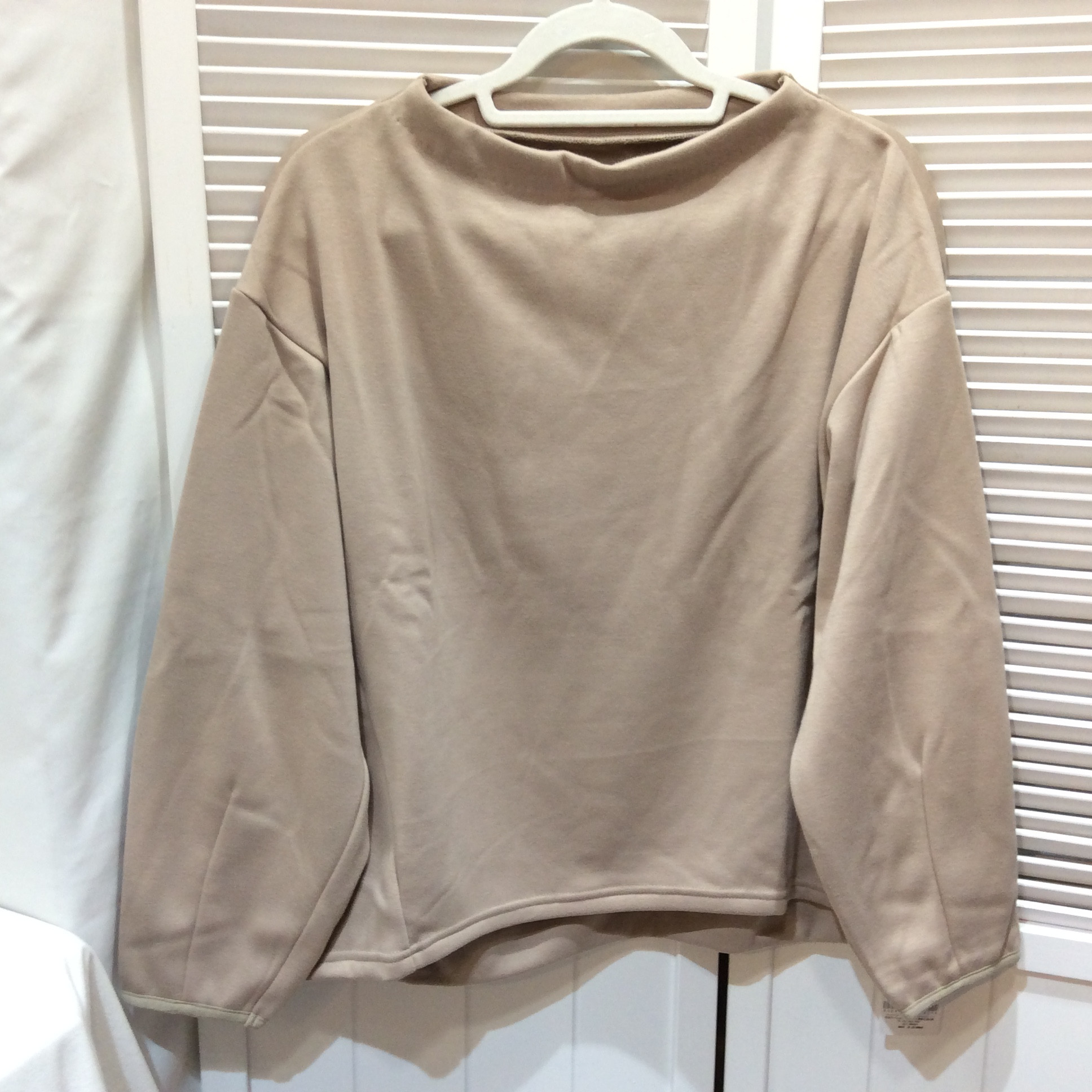 未使用 裏起毛カットソー LLサイズ  サンドベージュ