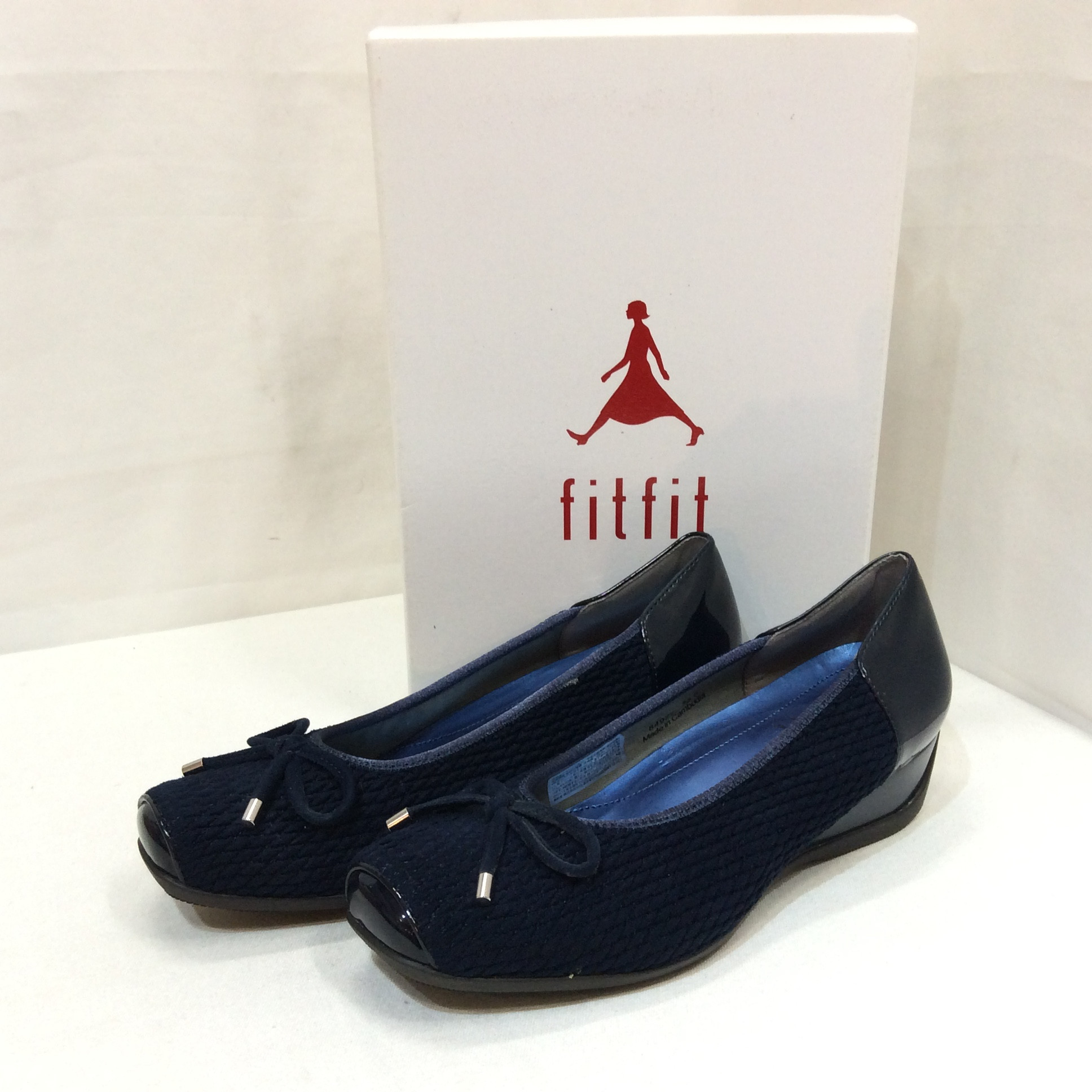 未使用 fitfit パンプス  23.5cm ネイビー