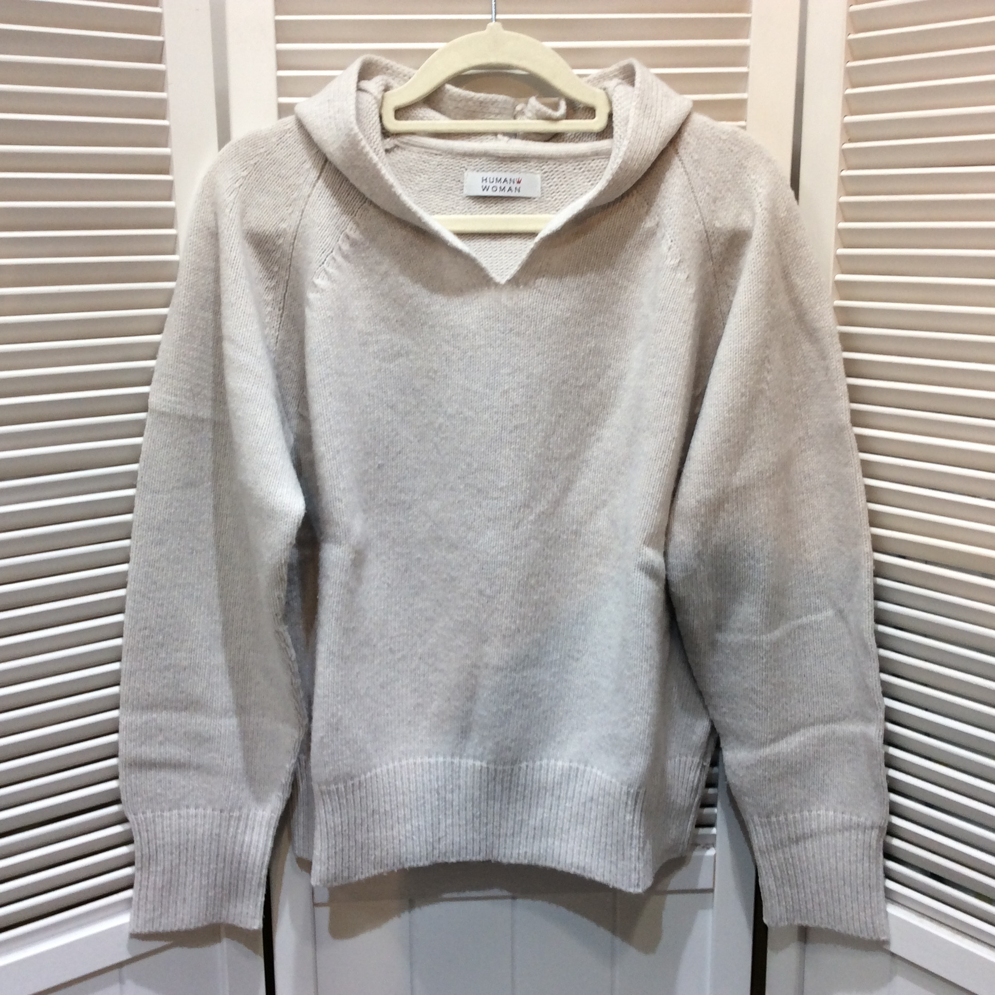 HUMAN WOMAN ヒューマンウーマン レディース フード付きセーター M ライトグレー