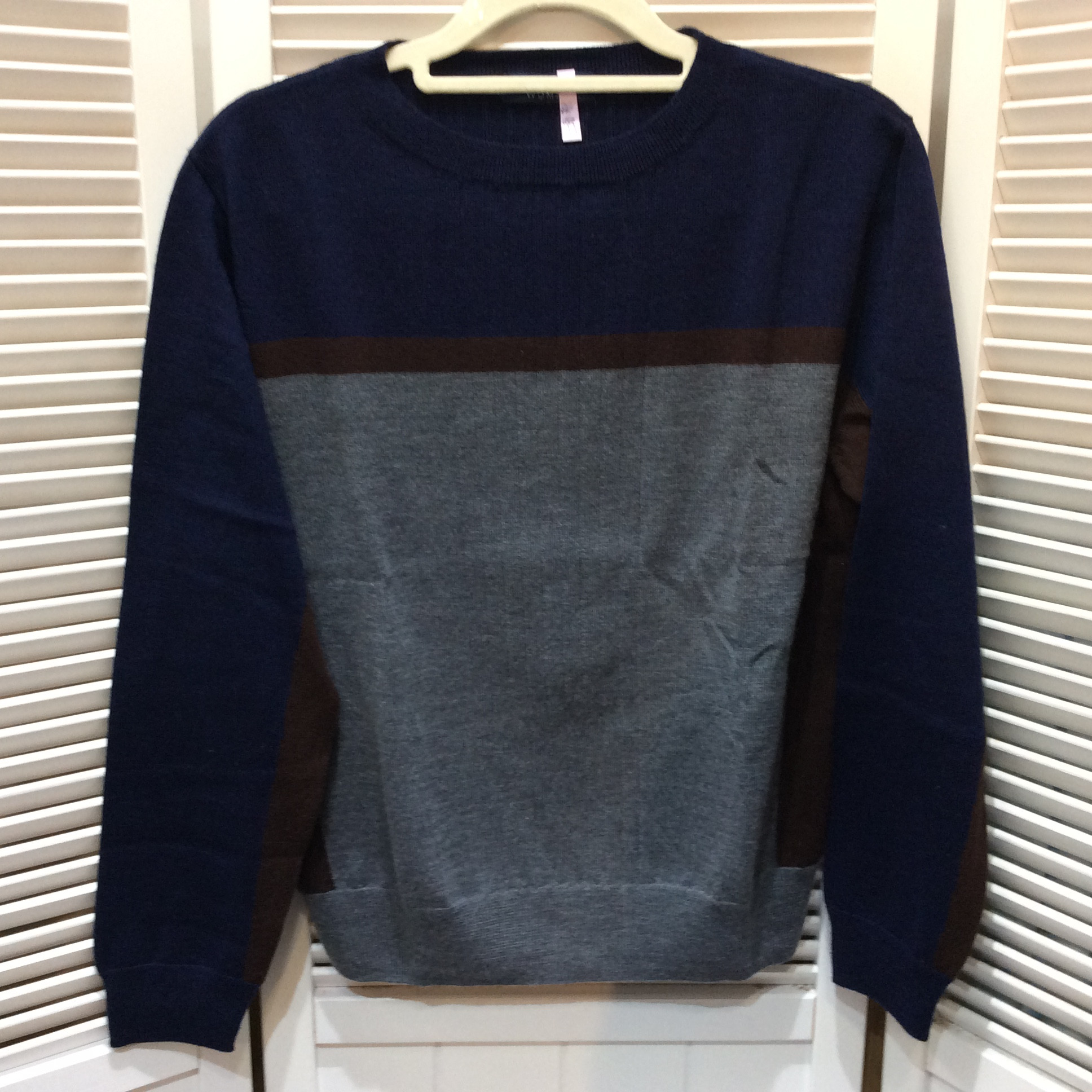 HUMAN WOMAN ヒューマンウーマン レディース セーター M ネイビー×グレー×ブラウン