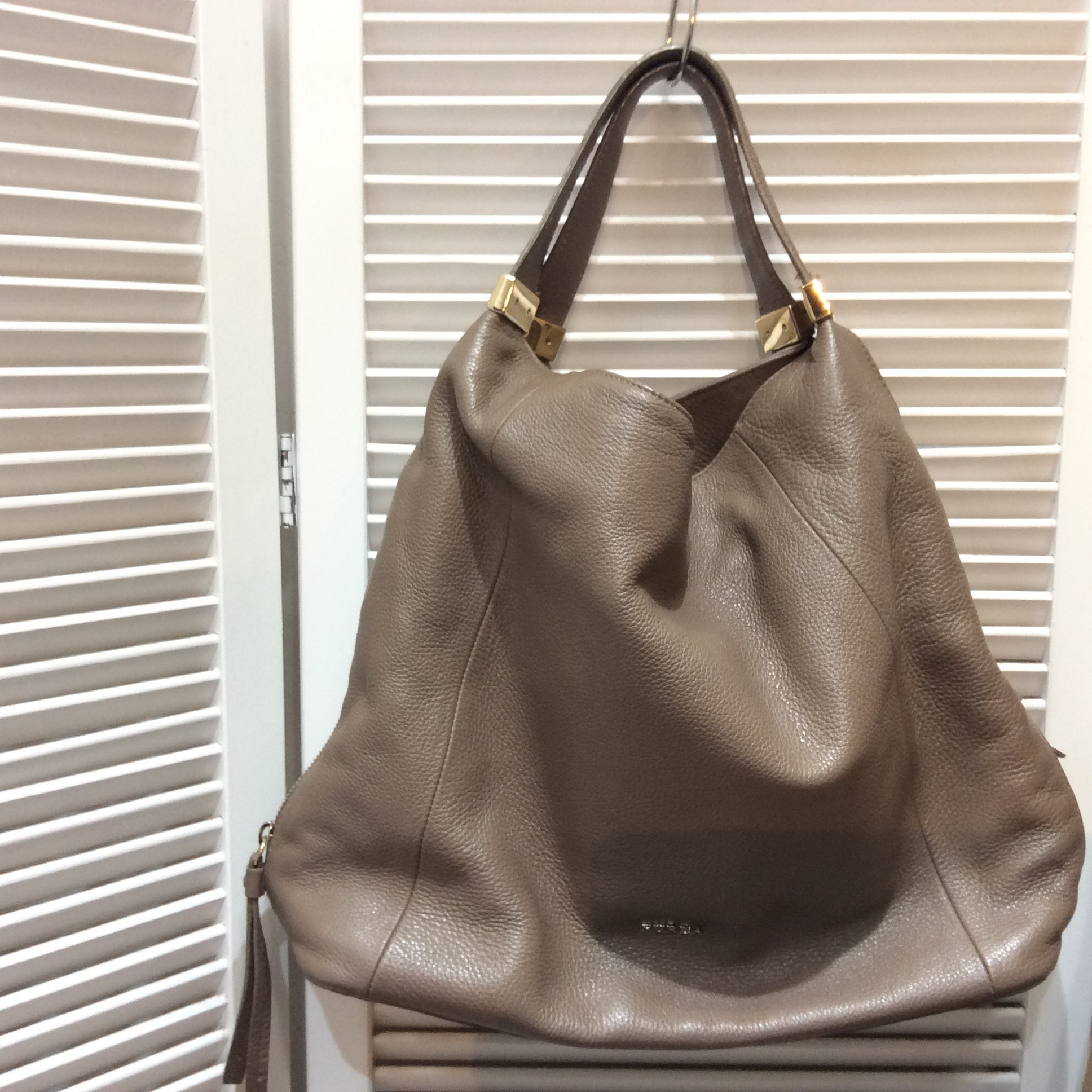 フルラ レザーバッグ  茶系  