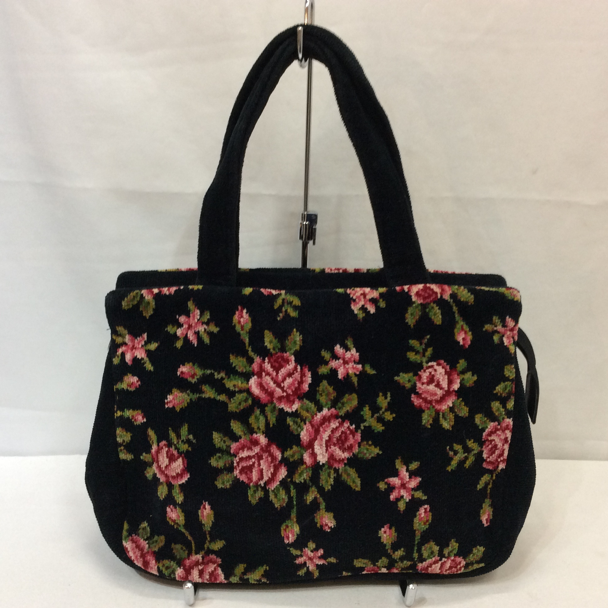 FEILER フェイラー ハンドバッグ ブラック花柄