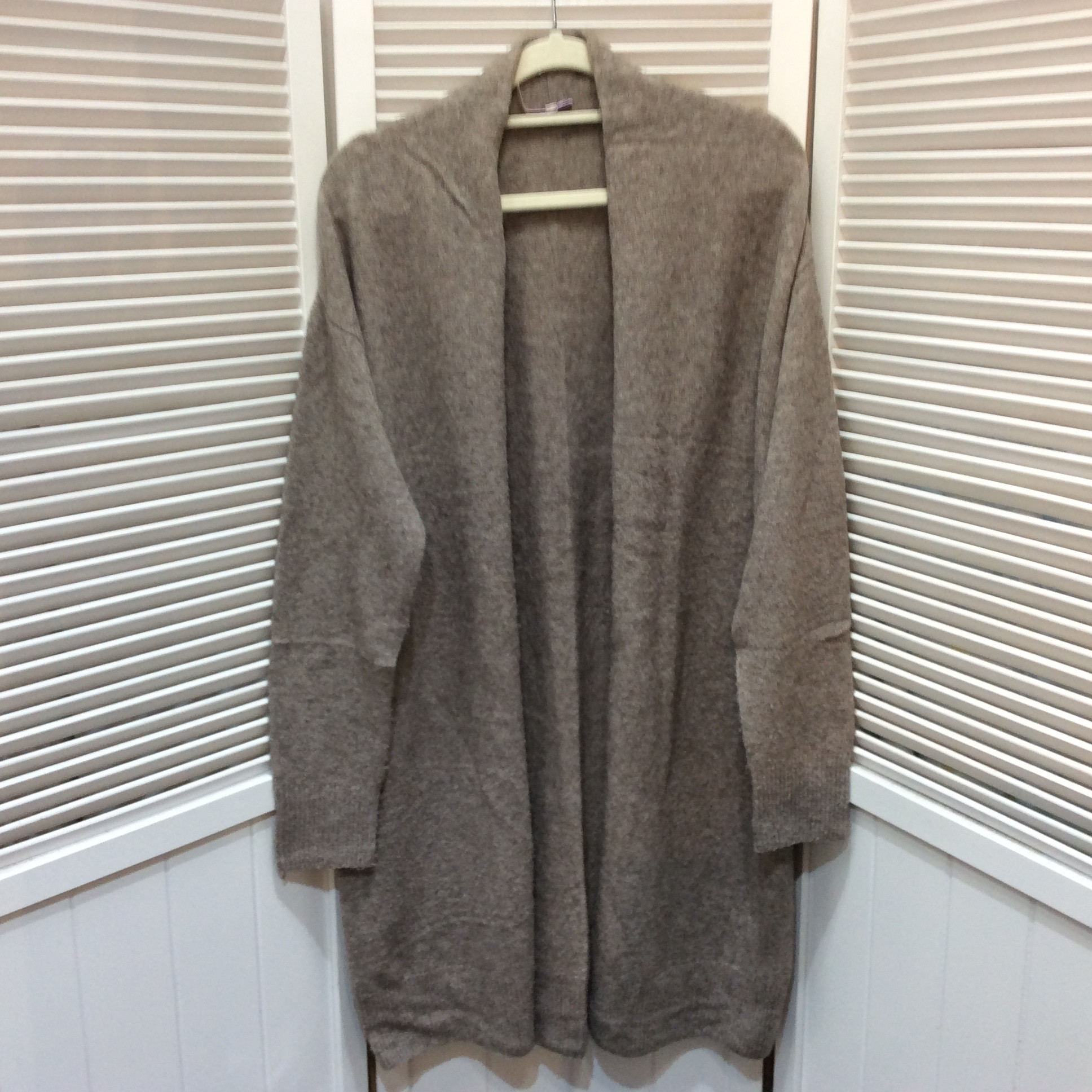 無印良品 レディース ヤク混 ロングカーディガン M~L ブラウン系