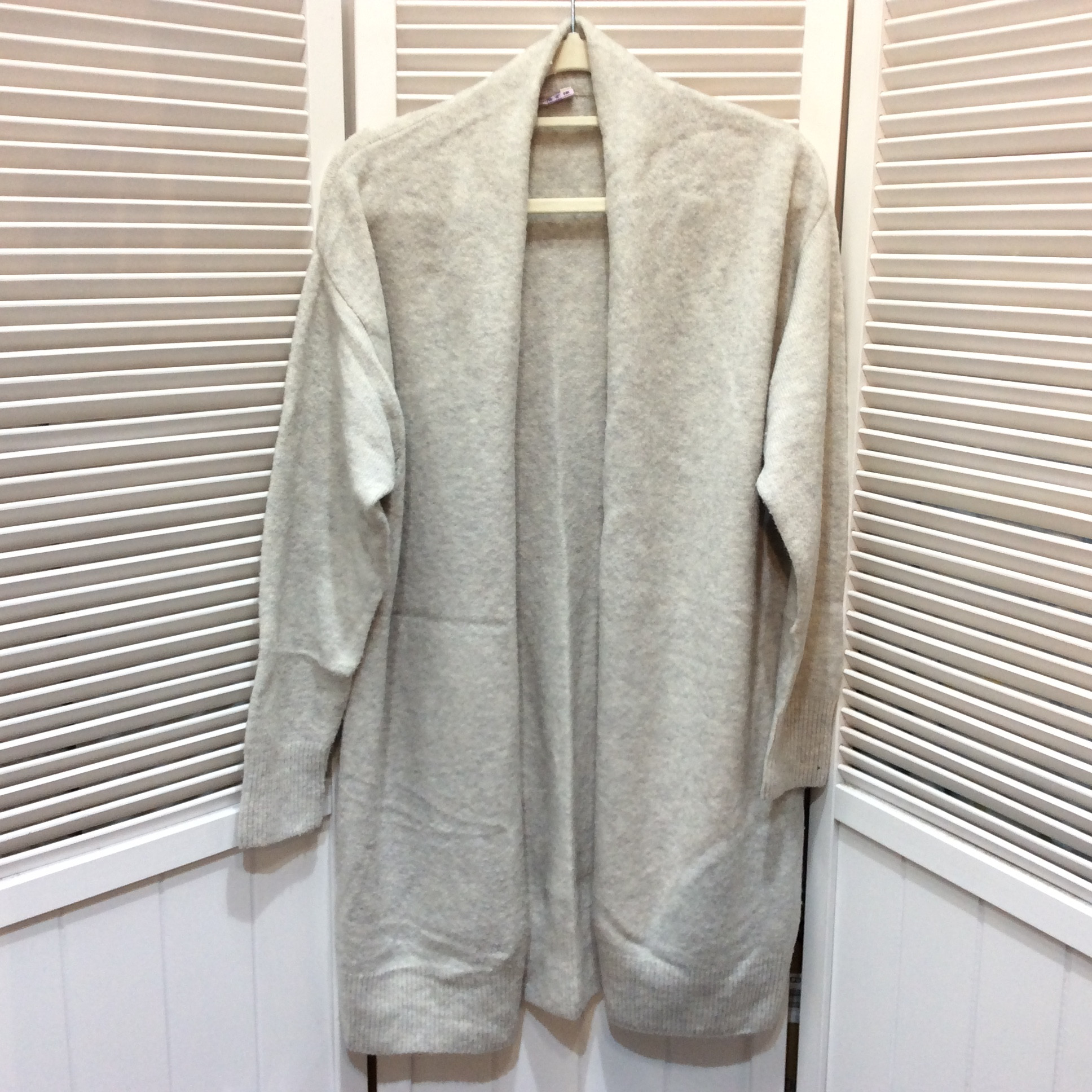 無印良品 レディース ヤク混 ロングカーディガン M~L ライトグレー系