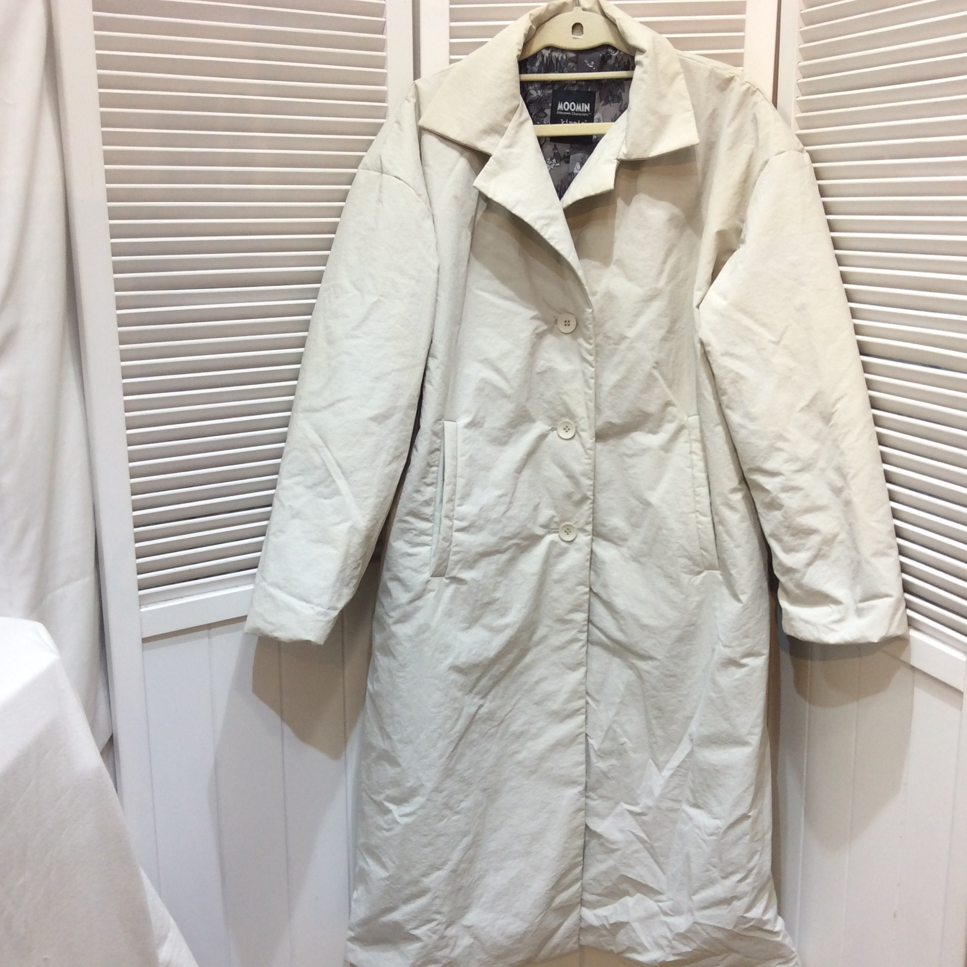 ムーミン×kippis コラボ 中綿ロングコート フリーサイズ   オフホワイト