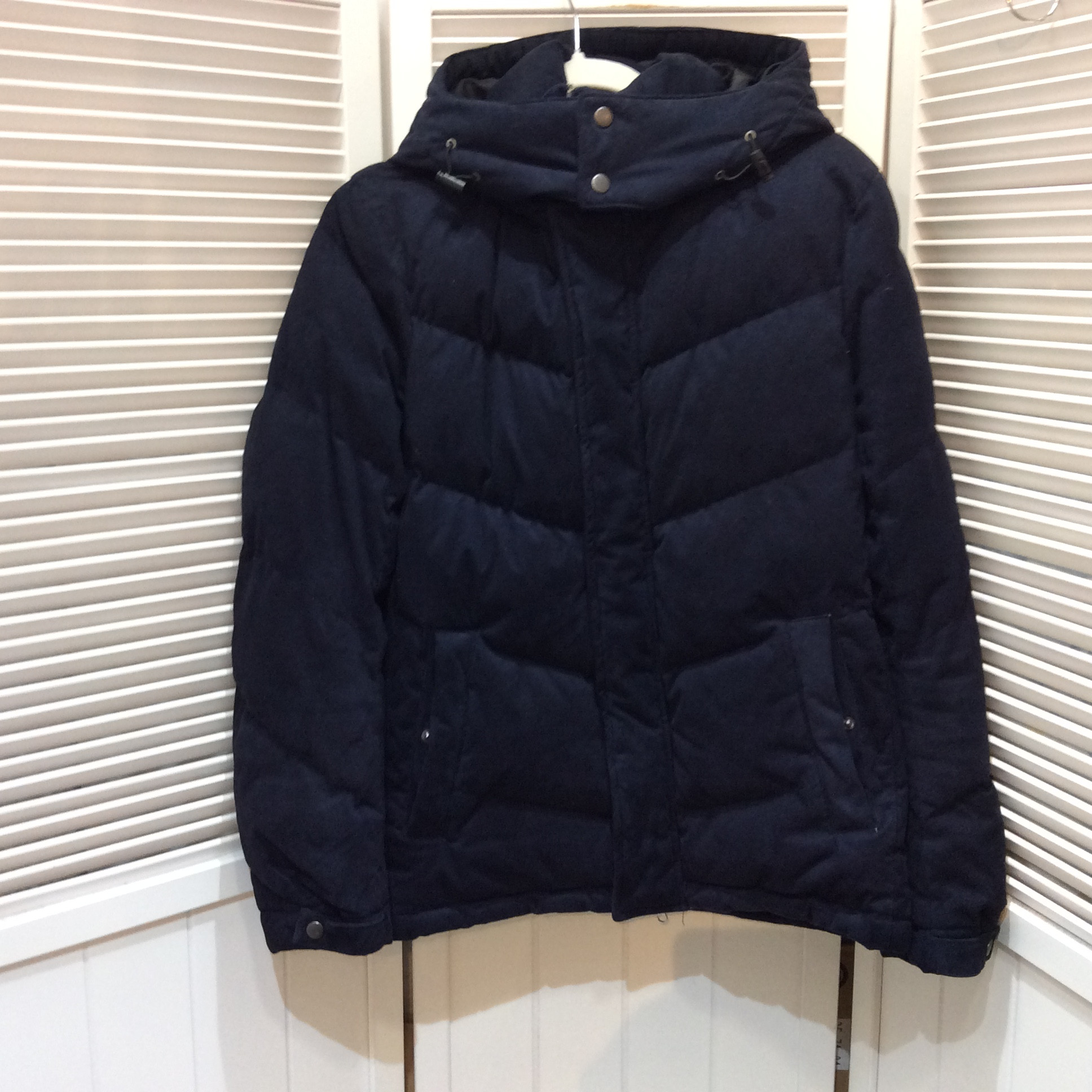 MK フード付きダウンジャケット メンズ 48 ネイビー