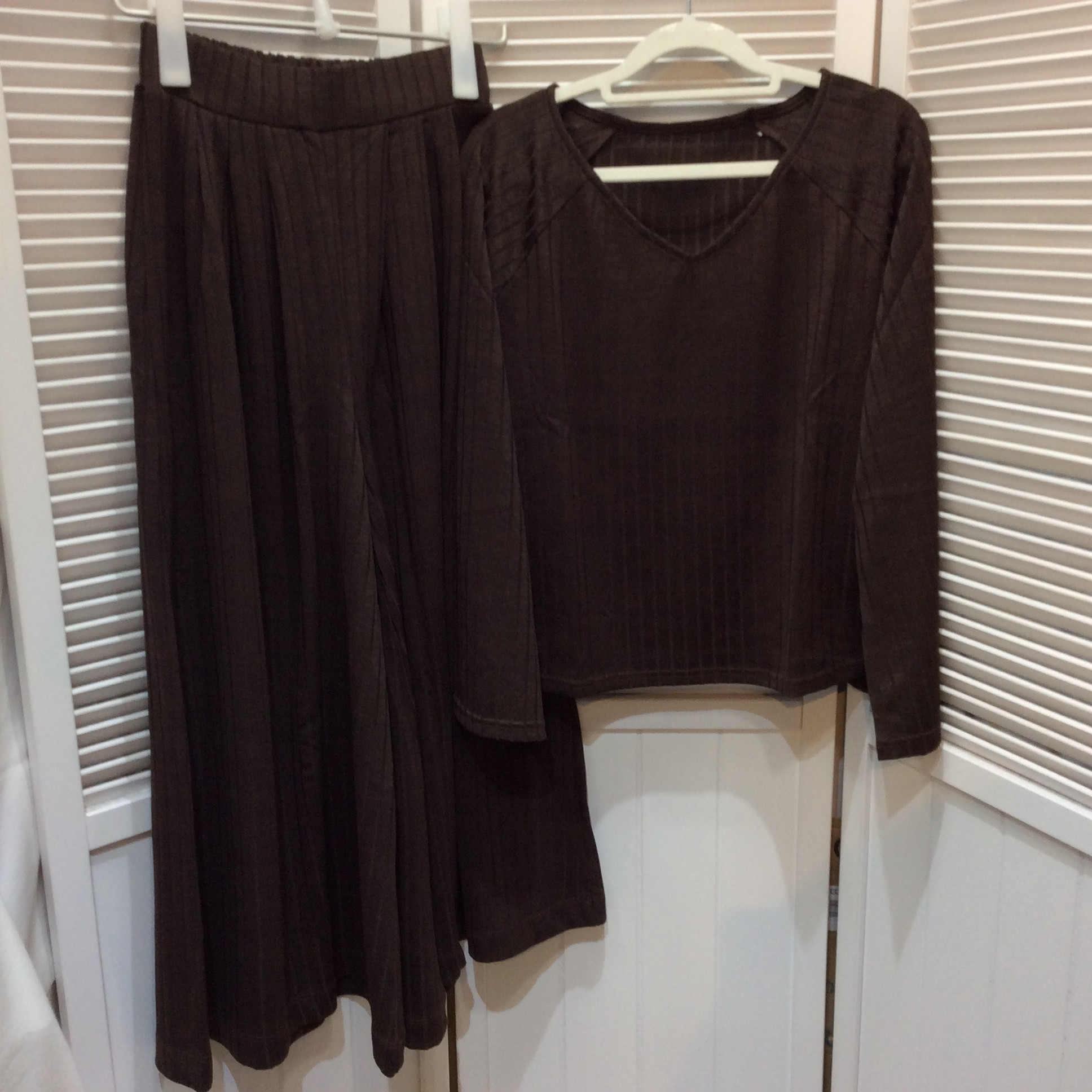 RESEXXY リゼクシー ニット セットアップ F フリーサイズ ブラウン 上下セット セーター ガウチョパンツ