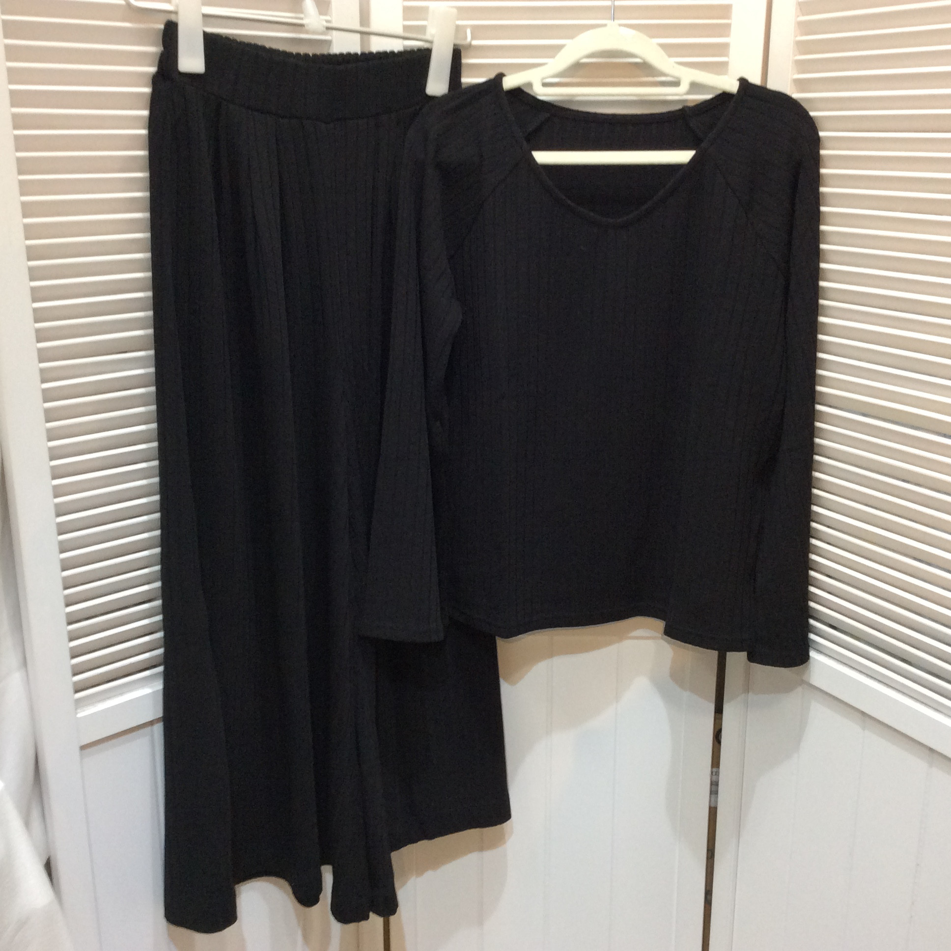 RESEXXY リゼクシー ニット セットアップ F フリーサイズ ブラック 上下セット セーター ガウチョパンツ