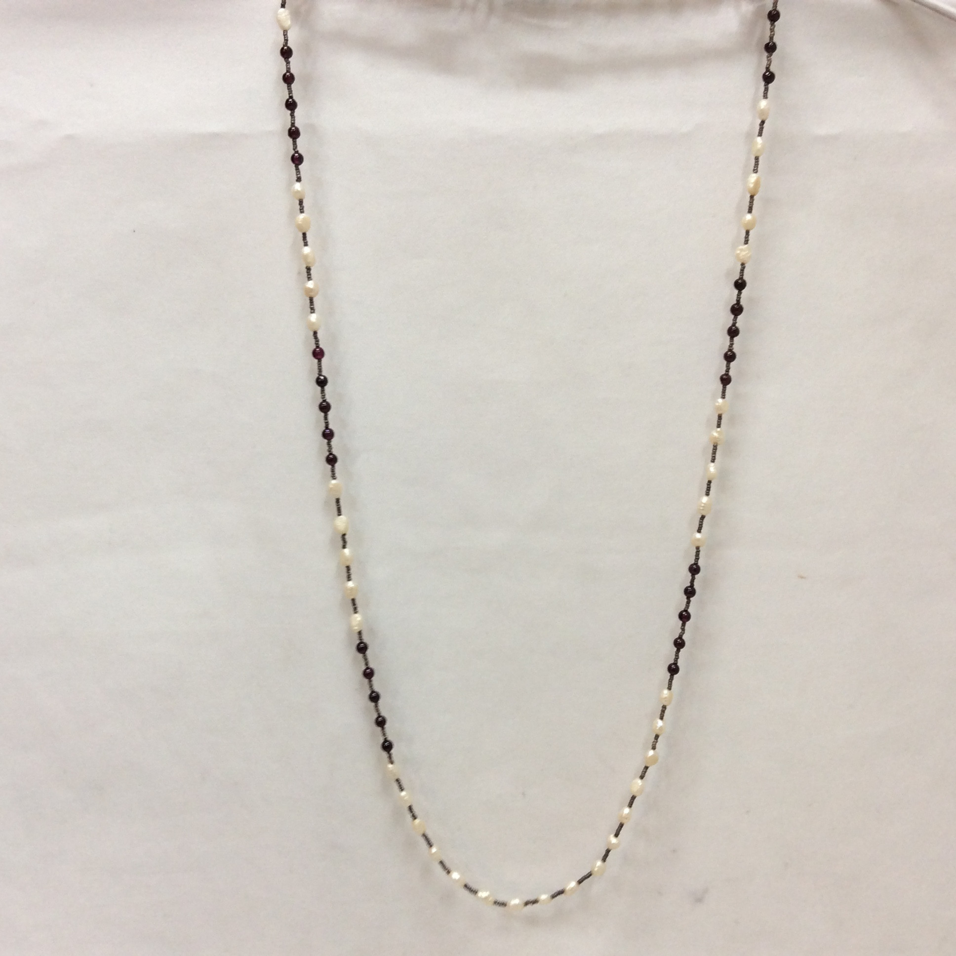 ガーネット×淡水パール  ファッションネックレス