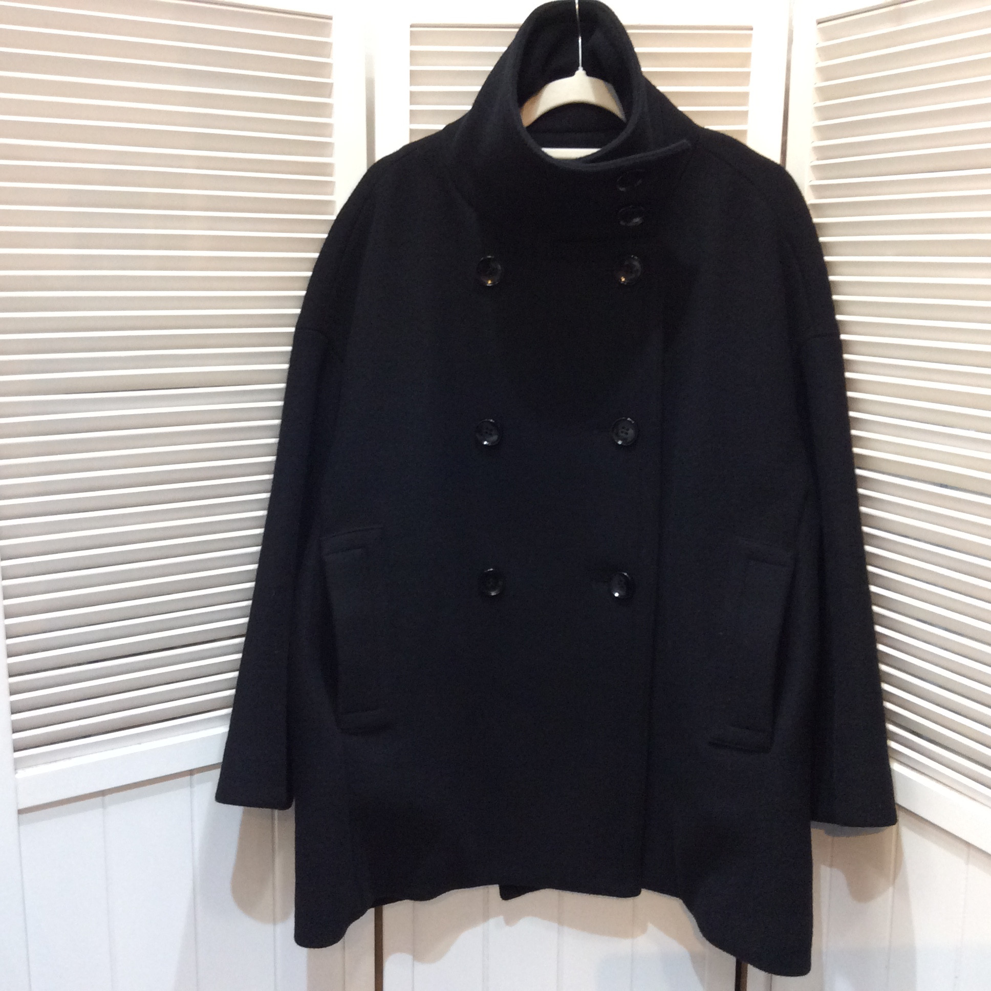 NOBLE ボリューム袖 ハーフコート フリーサイズ   黒 美品