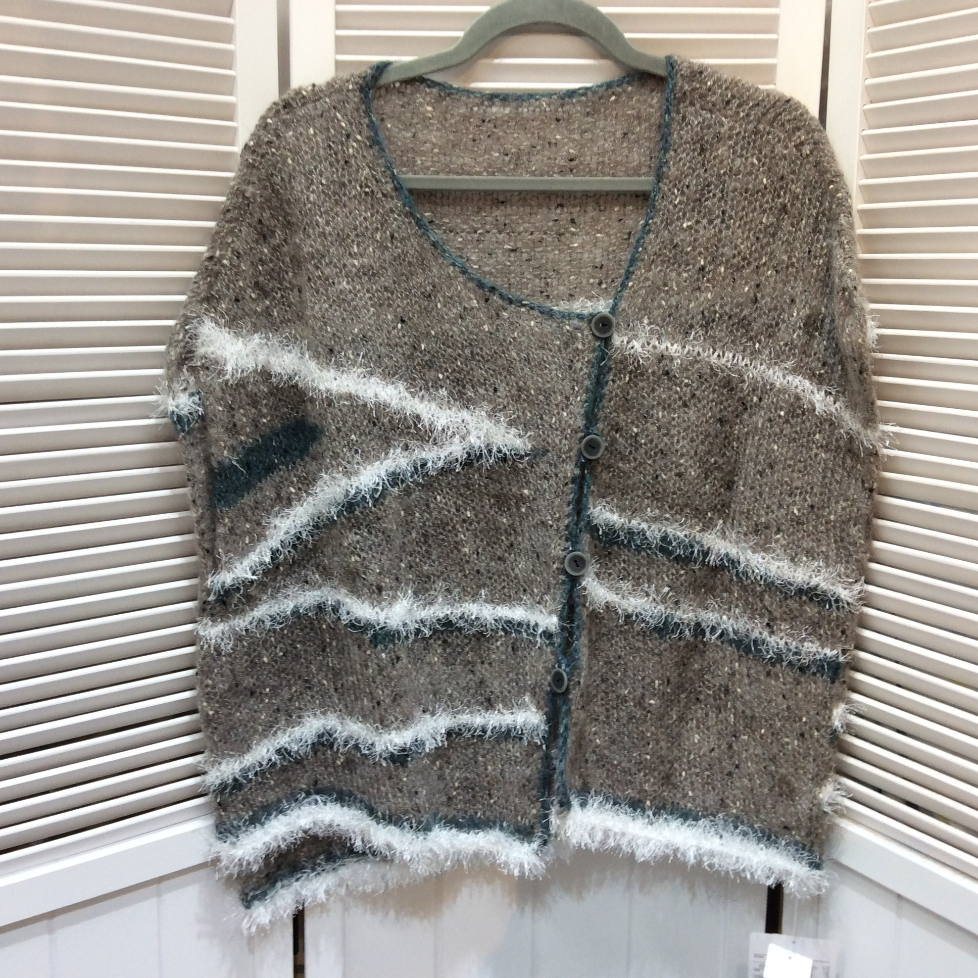 未使用 センソユニコ   デザインベスト サイズ38 グレー／ホワイト