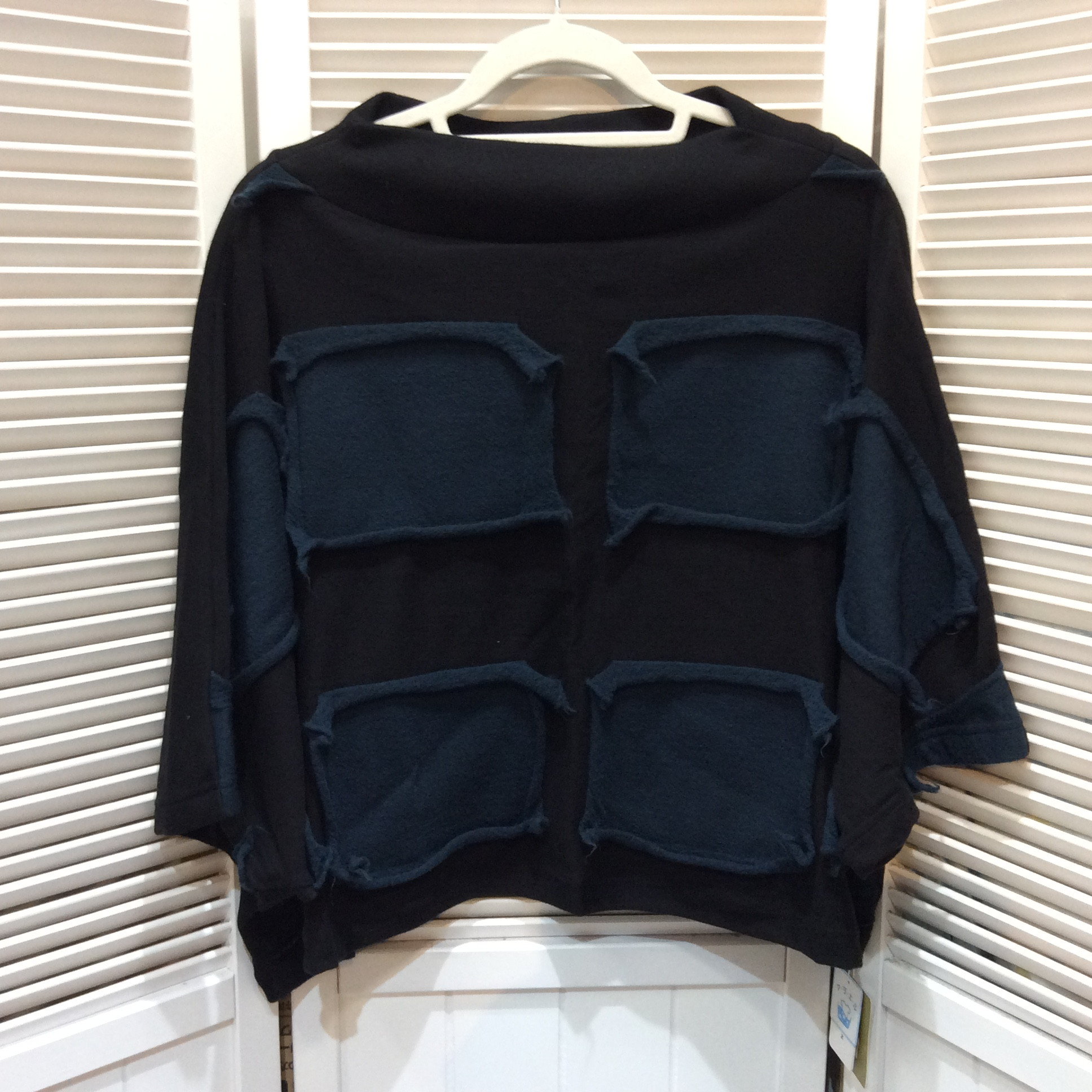 未使用 センソユニコ  ドルマンスリーブカットソー  サイズM ブラック／ネイビー