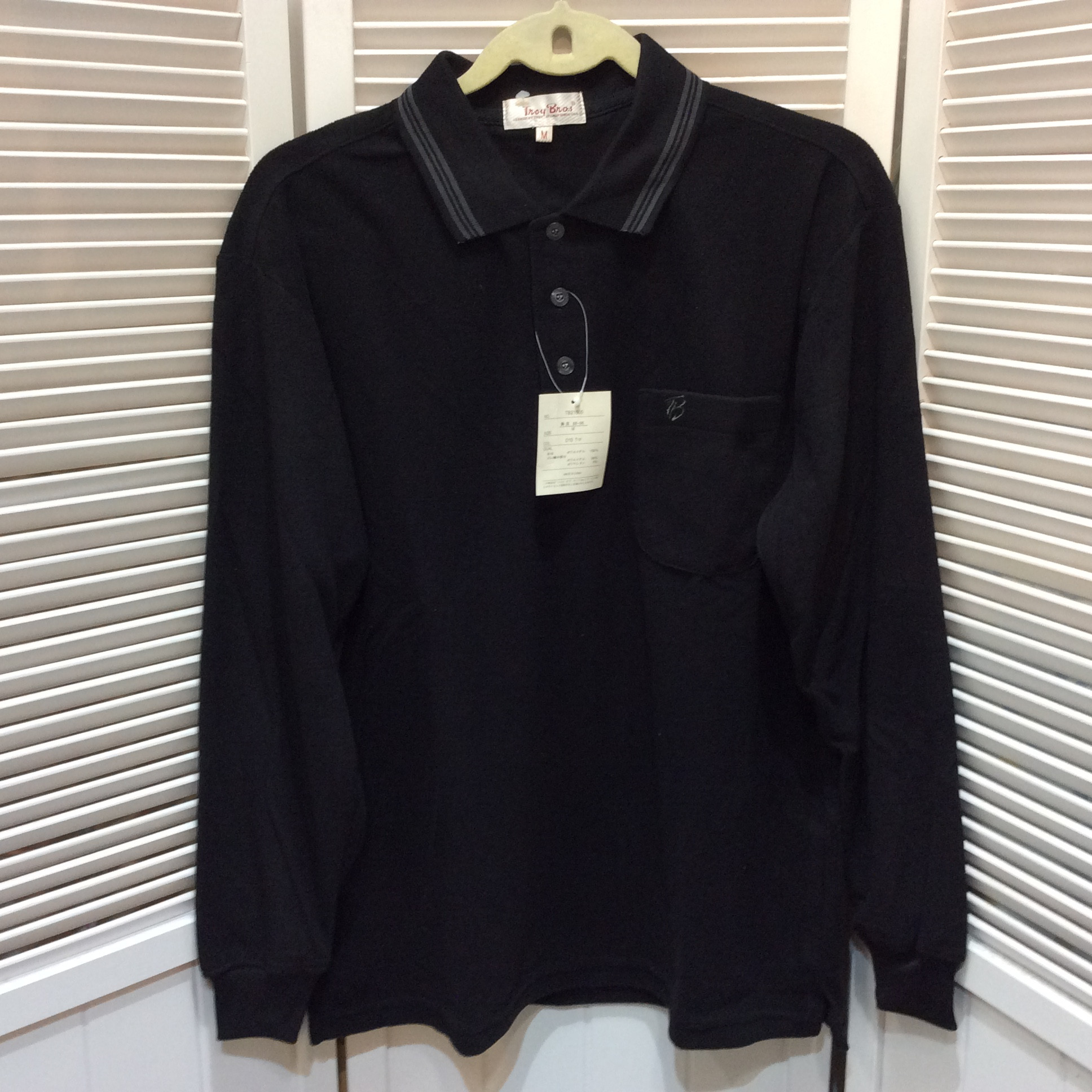 未使用☆Troy Bros トロイブロス メンズ フリース 長袖シャツ M ブラック