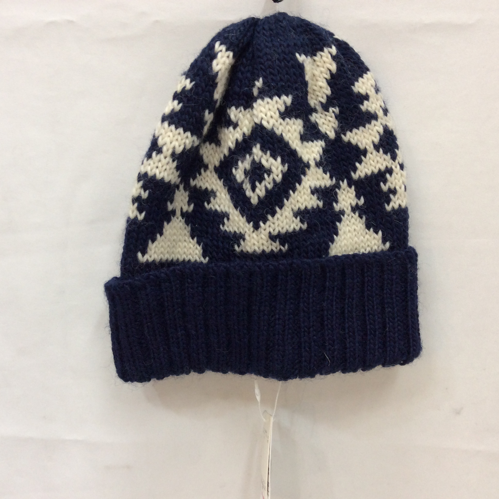 未使用 フリーズマート  ニット帽  ネイビー柄