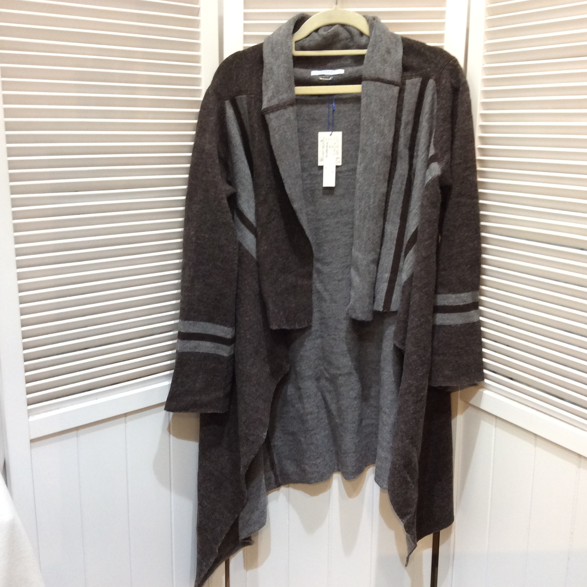 未使用 J.FERRY 羽織カーディガン  サイズ40   ブラウン／グレー柄