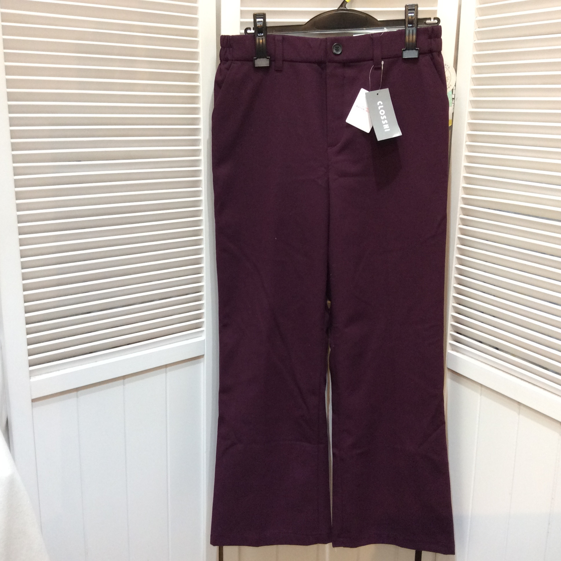 未使用 しまむら らく美STYLE 裏起毛パンツ LLサイズ  ワイン色