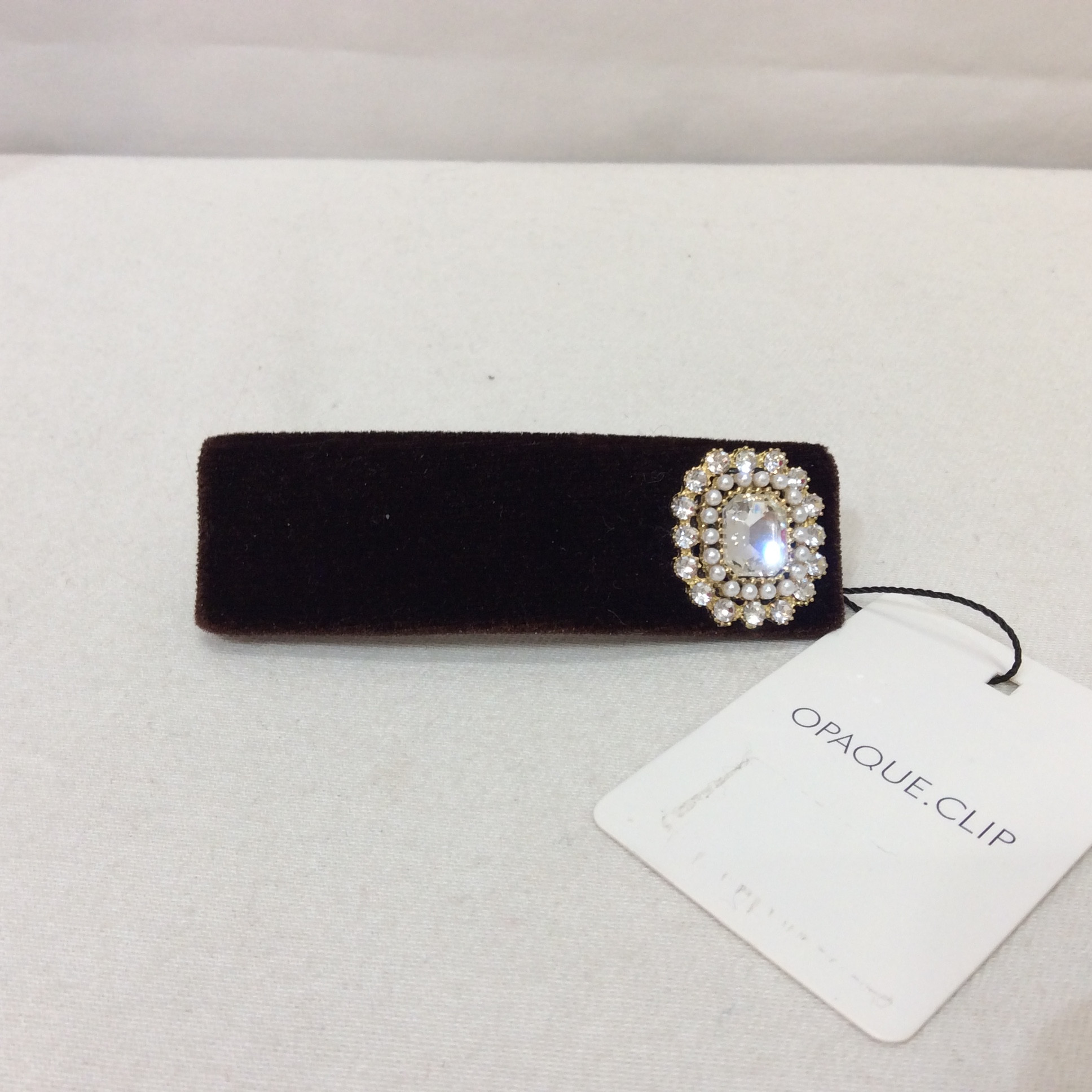 未使用 OPAQUE.CLIP  バレッタ   ベロア／ブラウン