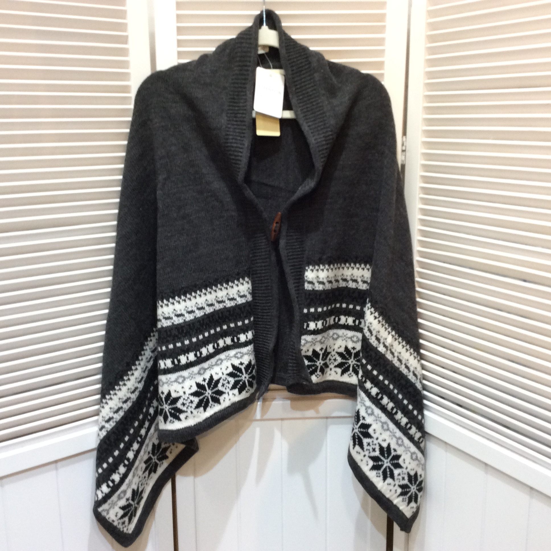 未使用☆3can4on ニットケープ M グレー