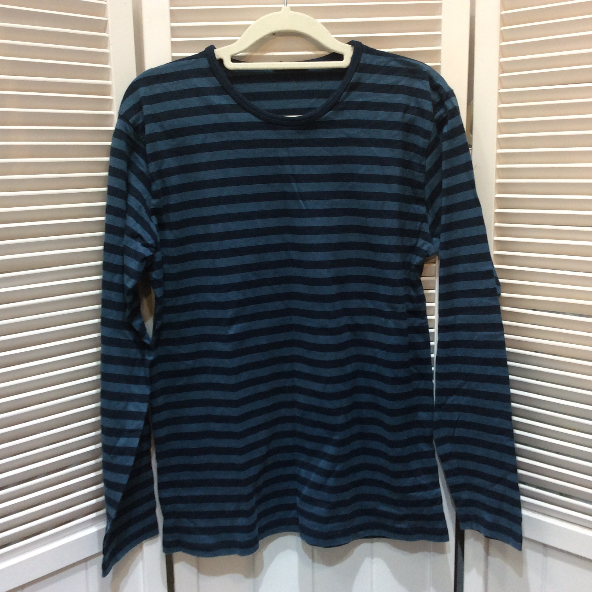 マリメッコ ロングTシャツ S(大きめ) ブルーボーダー