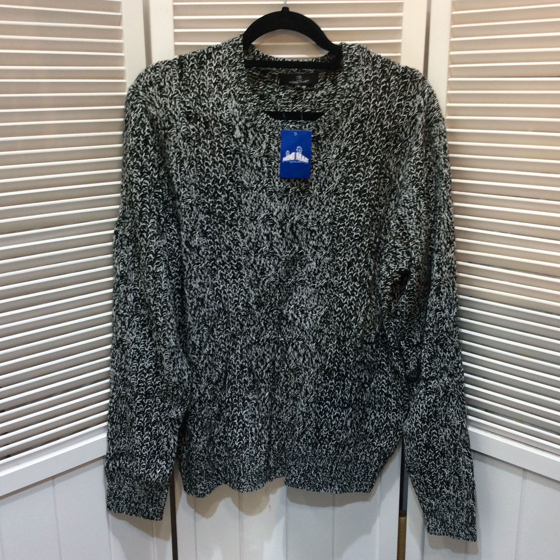 未使用☆MONOMART モノマート メンズ 長袖セーター L ブラックミックス