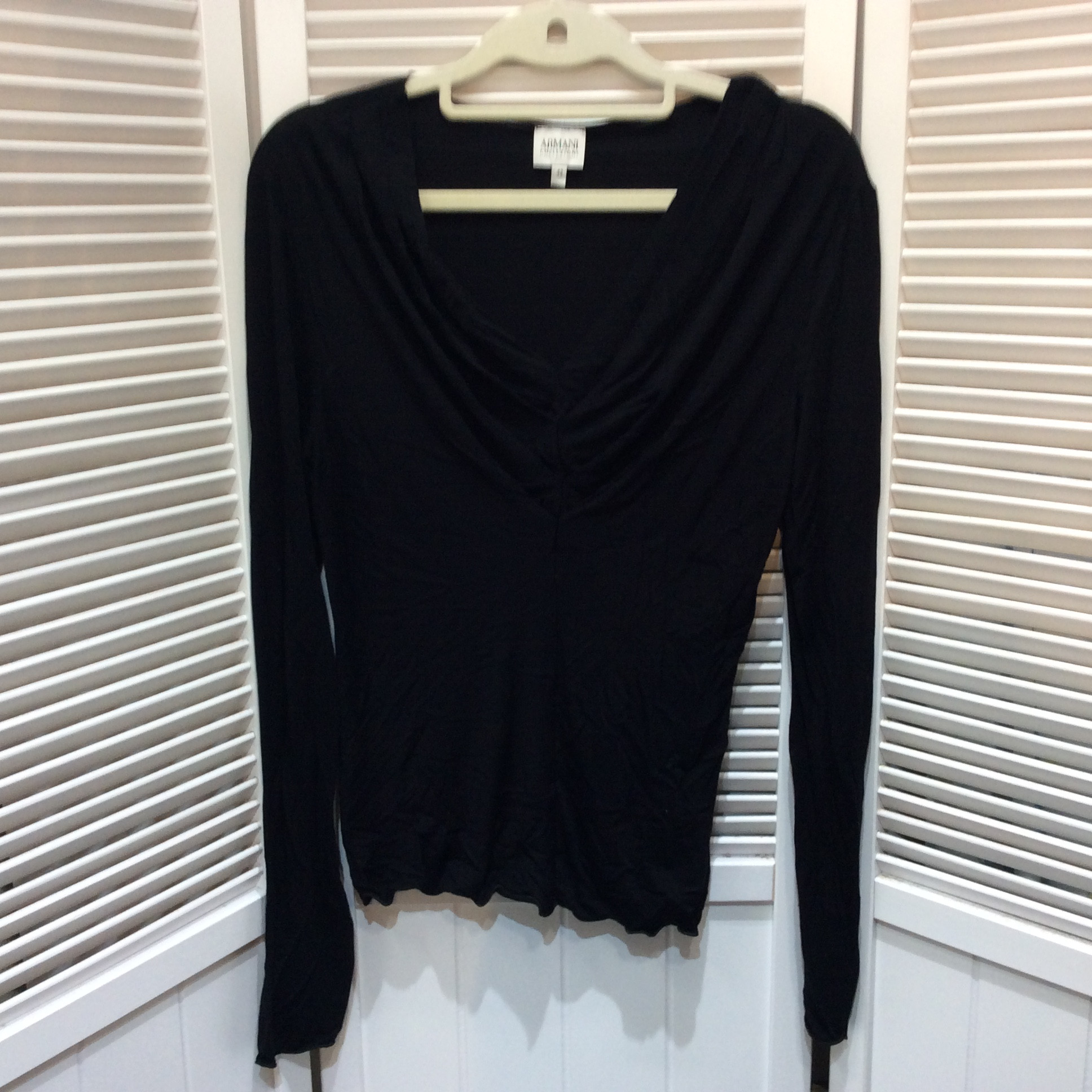 アルマーニ コレッツォーニ 長袖カットソー 42 ブラック