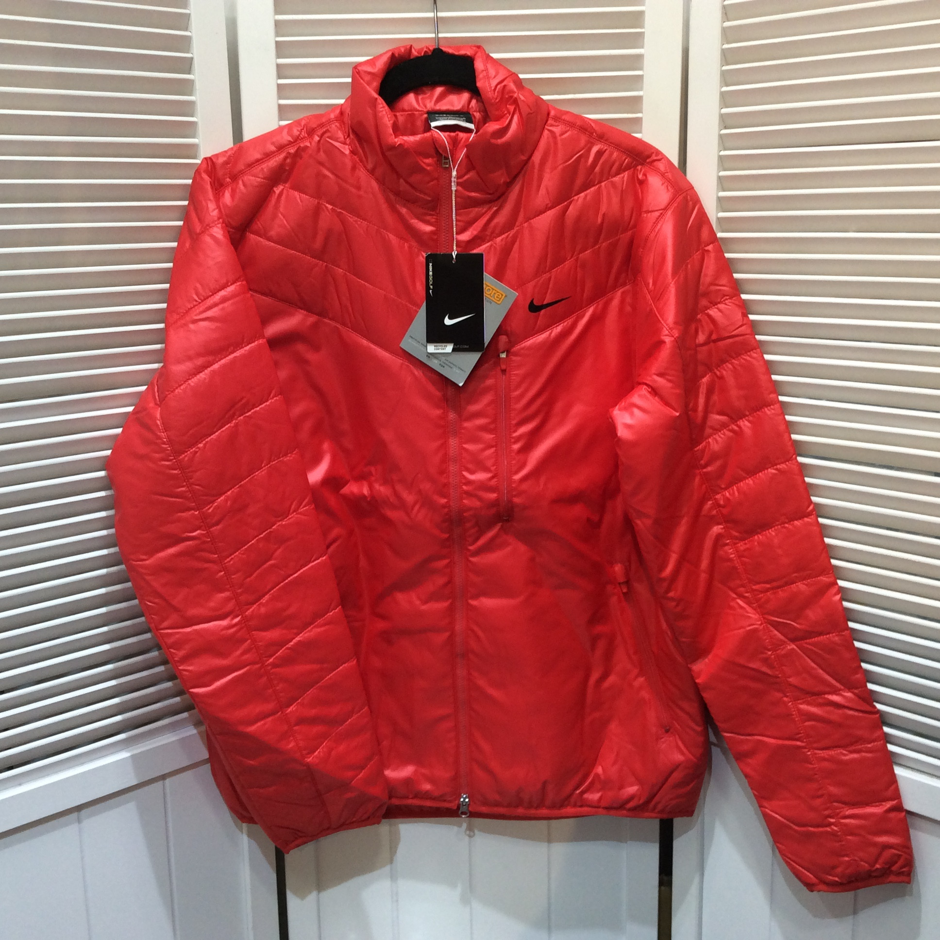 未使用☆NIKE GOLF ナイキゴルフ メンズ 中綿ジャケット L レッド系