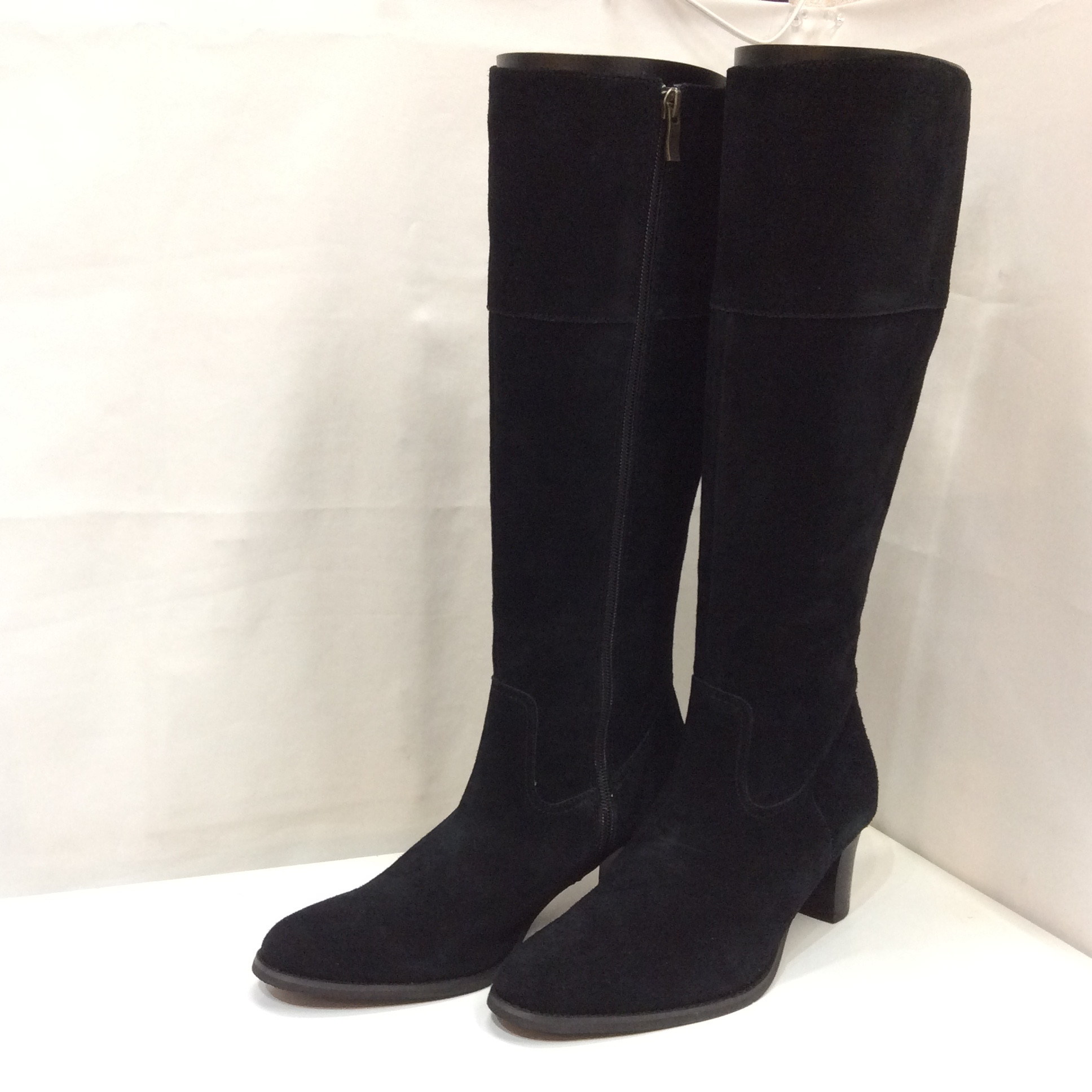 スエードロングブーツ  Mサイズ  黒  箱付き