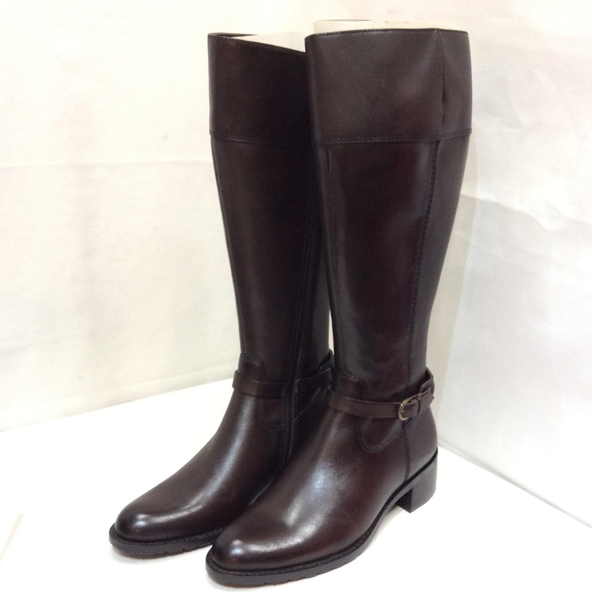 未使用 marie Club レザーロングブーツ  22.5EE ダークブラウン