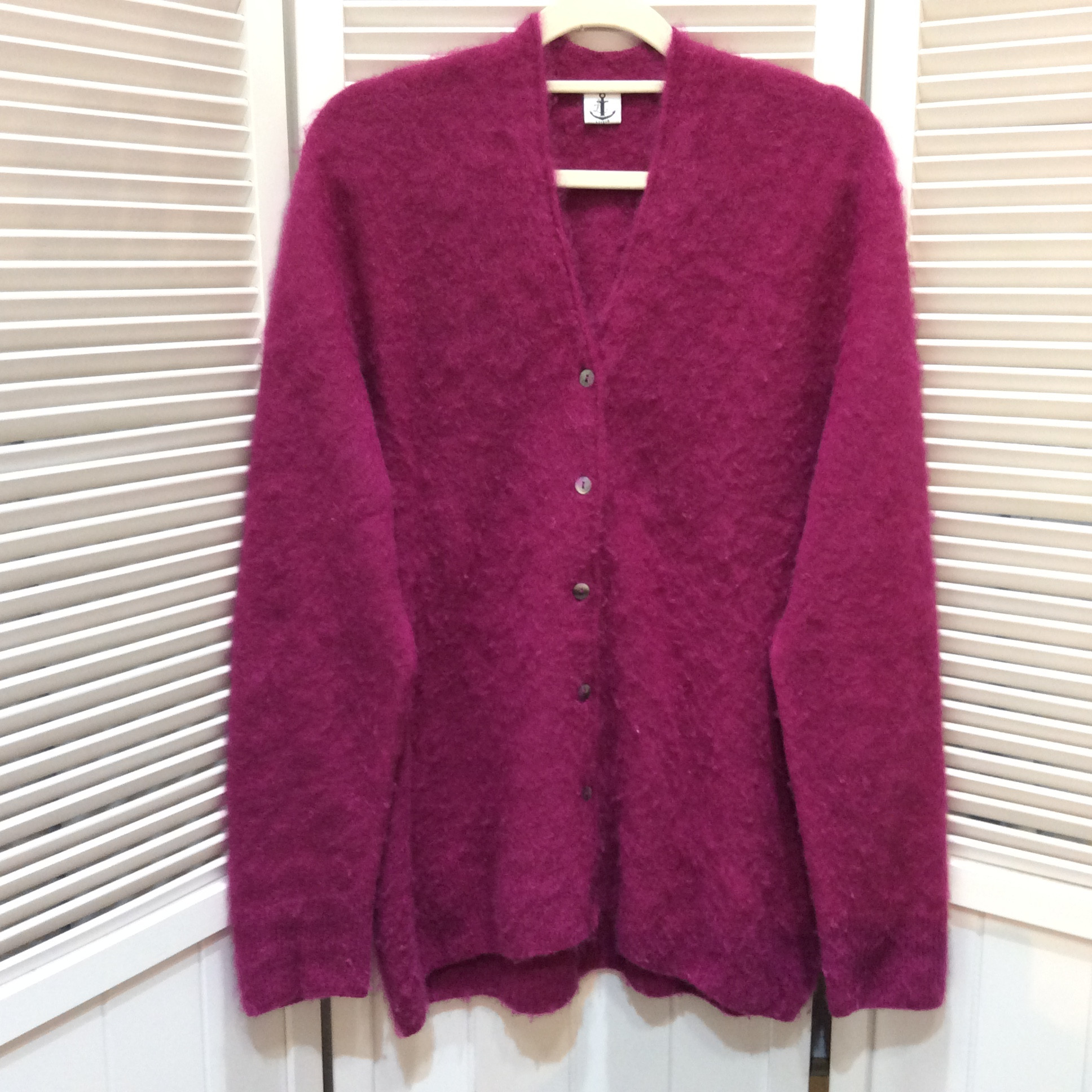 LOISIR カシミヤカーディガン フリーサイズ   ピンクパープル