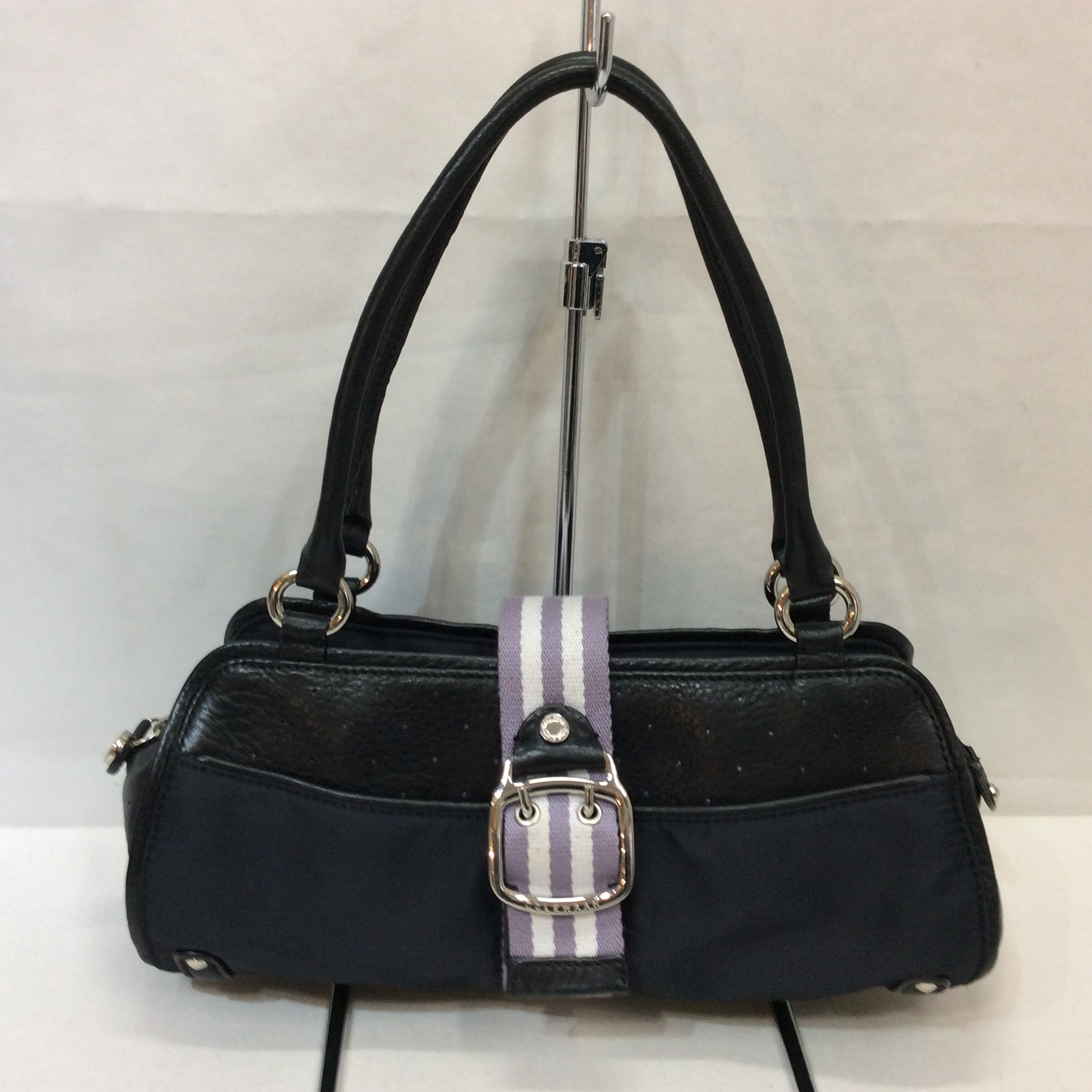 COLE HAAN コール ハーン レザー×ナイロン ハンドバッグ ブラック