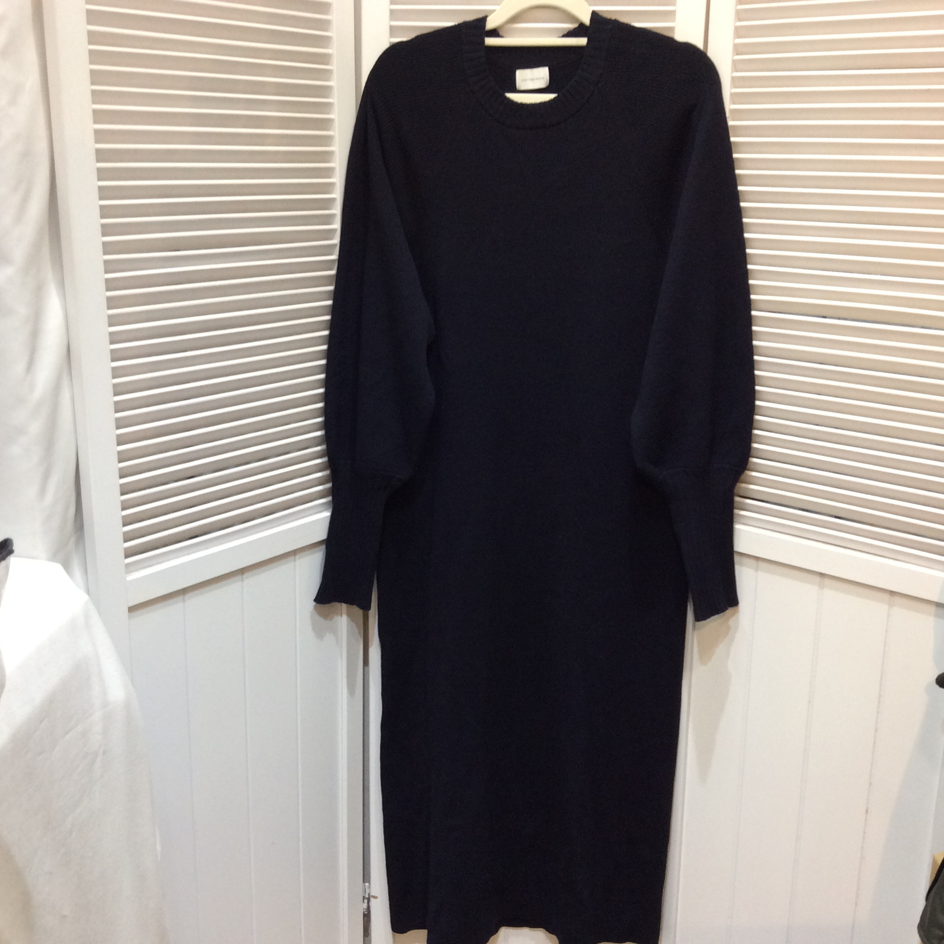 グリーンレーベルリラクシング  ニットロングワンピース フリーサイズ   ネイビー