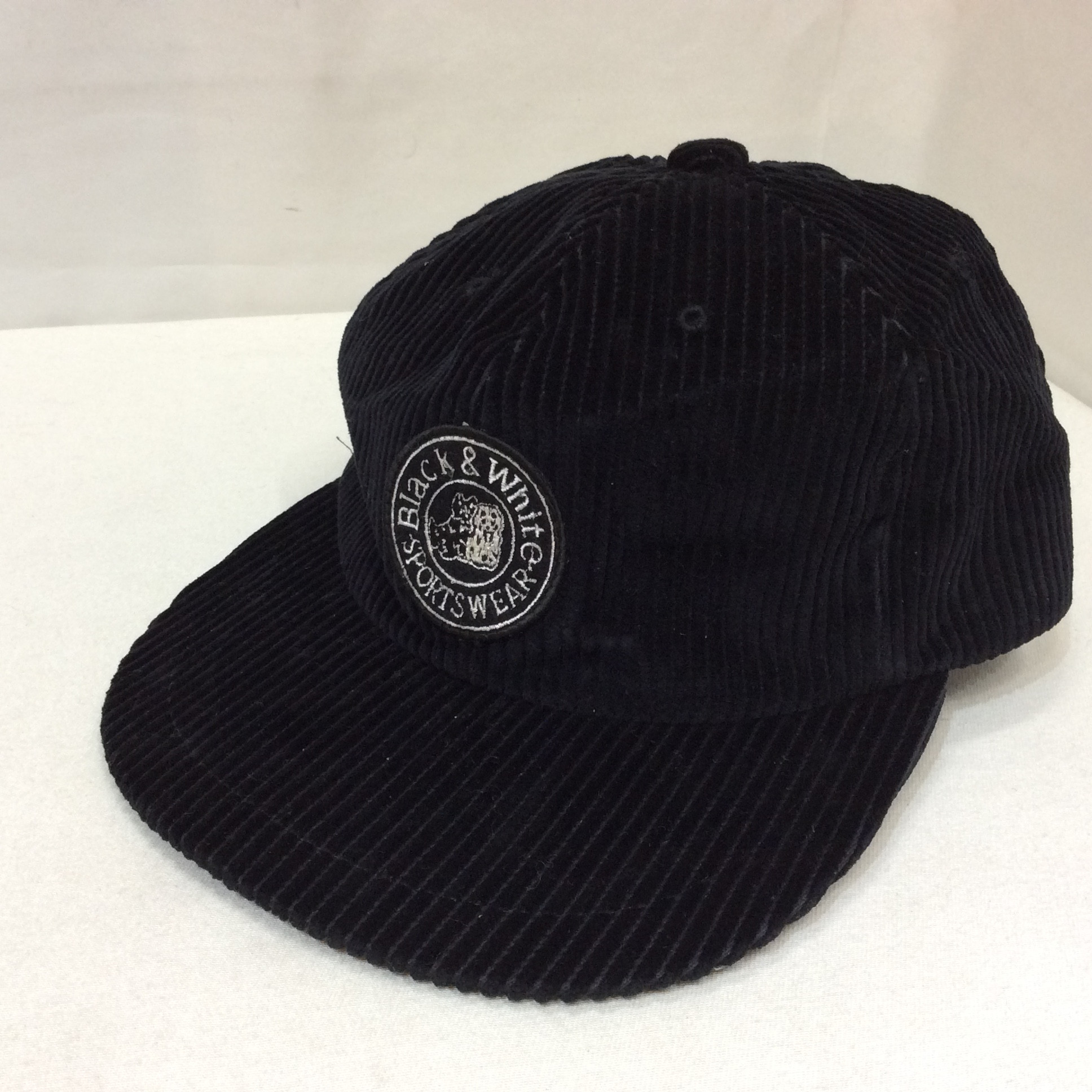 Black&White ブラックアンドホワイト コーデュロイキャップ M ブラック