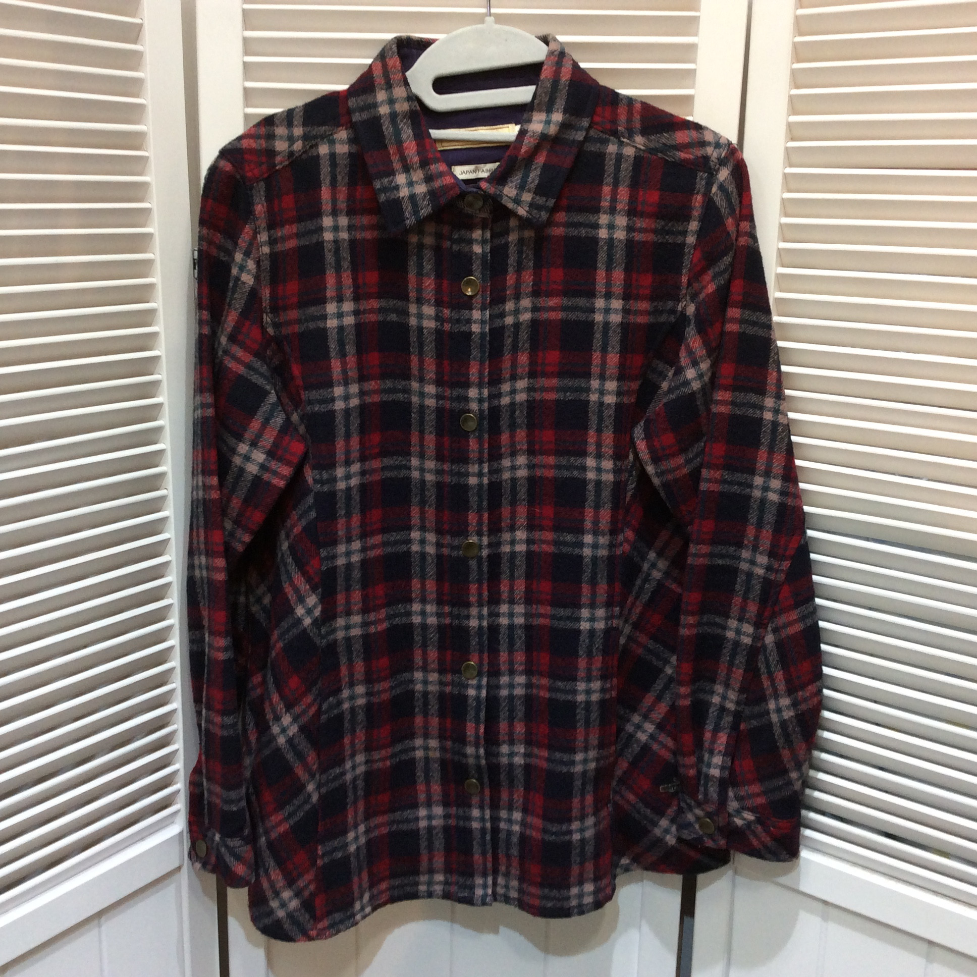 クロコダイル レディース 長袖シャツ M 赤チェック