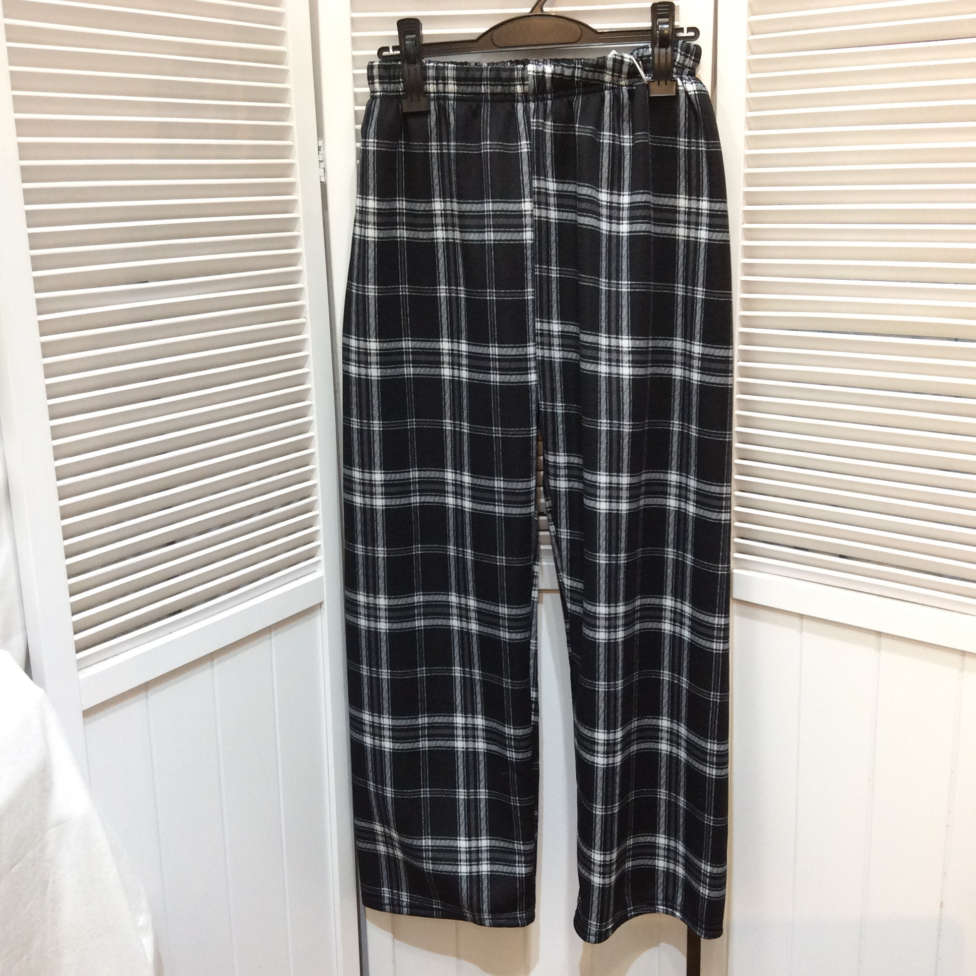 未使用 裏起毛パンツ  フリーサイズ   黒チェック柄